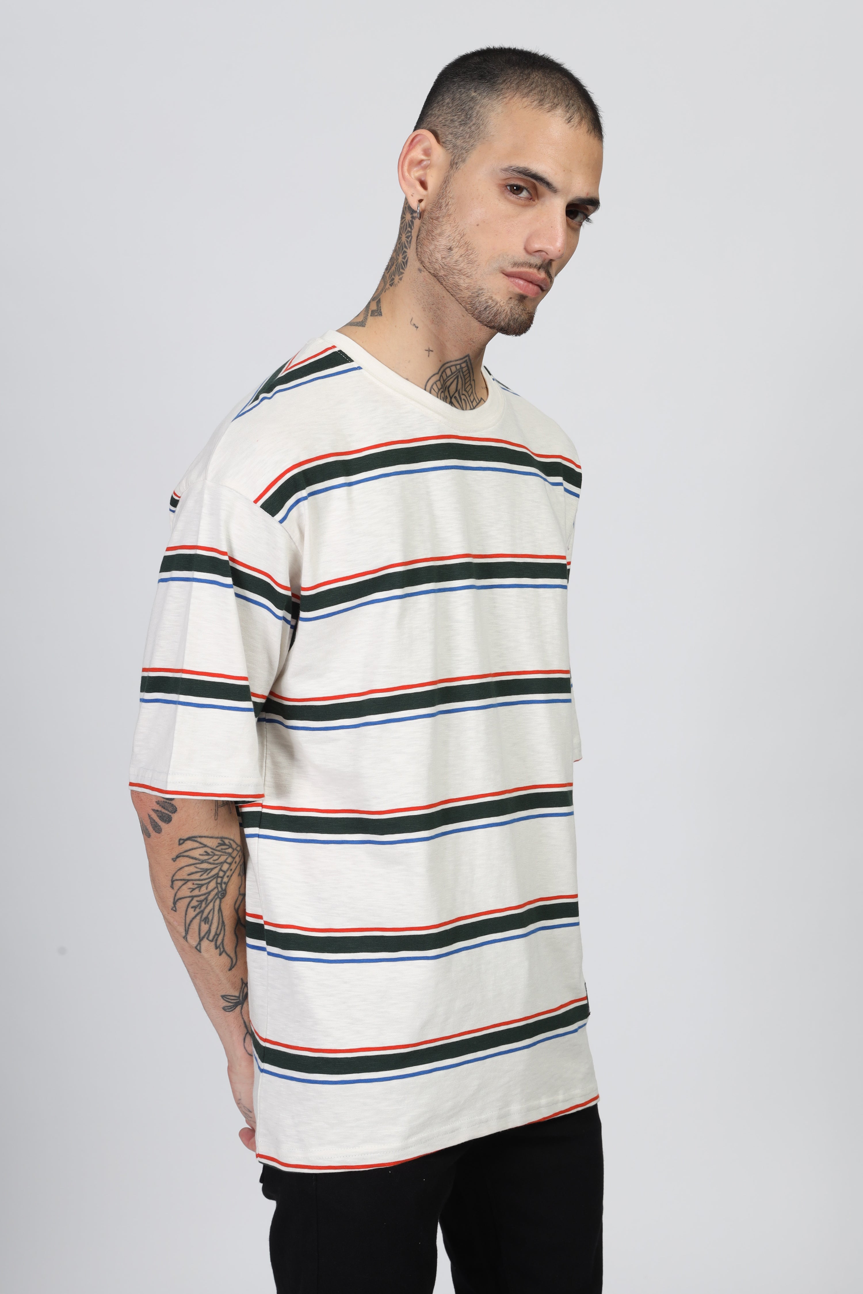 White Striper Oversized T-Shirt