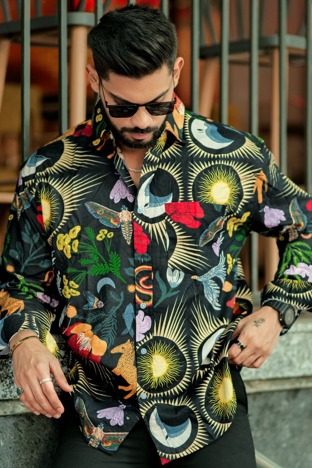Black Oversized "Graphic" Revere Shirt