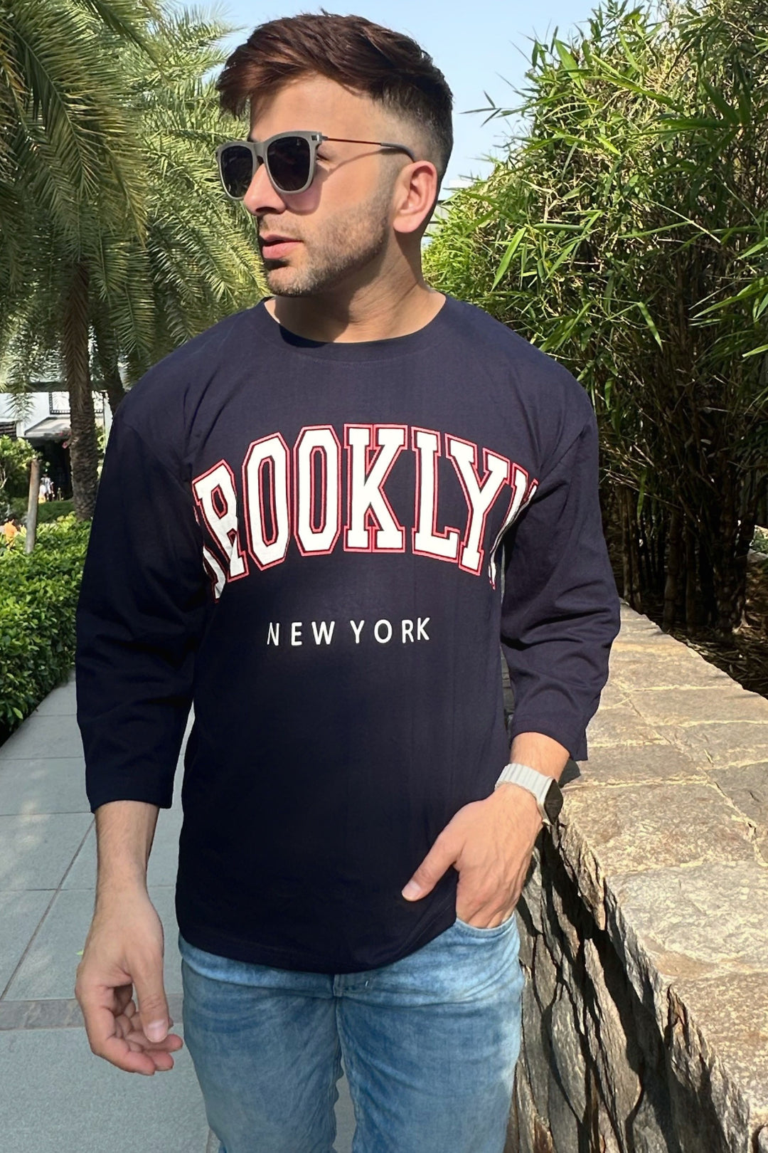 Navy Oversized "Brooklyn" T-Shirt