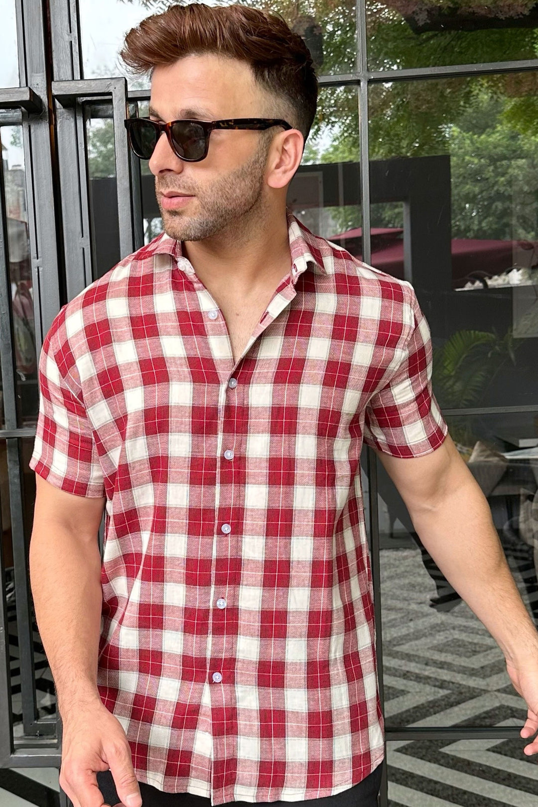 Maroon Check Shirt