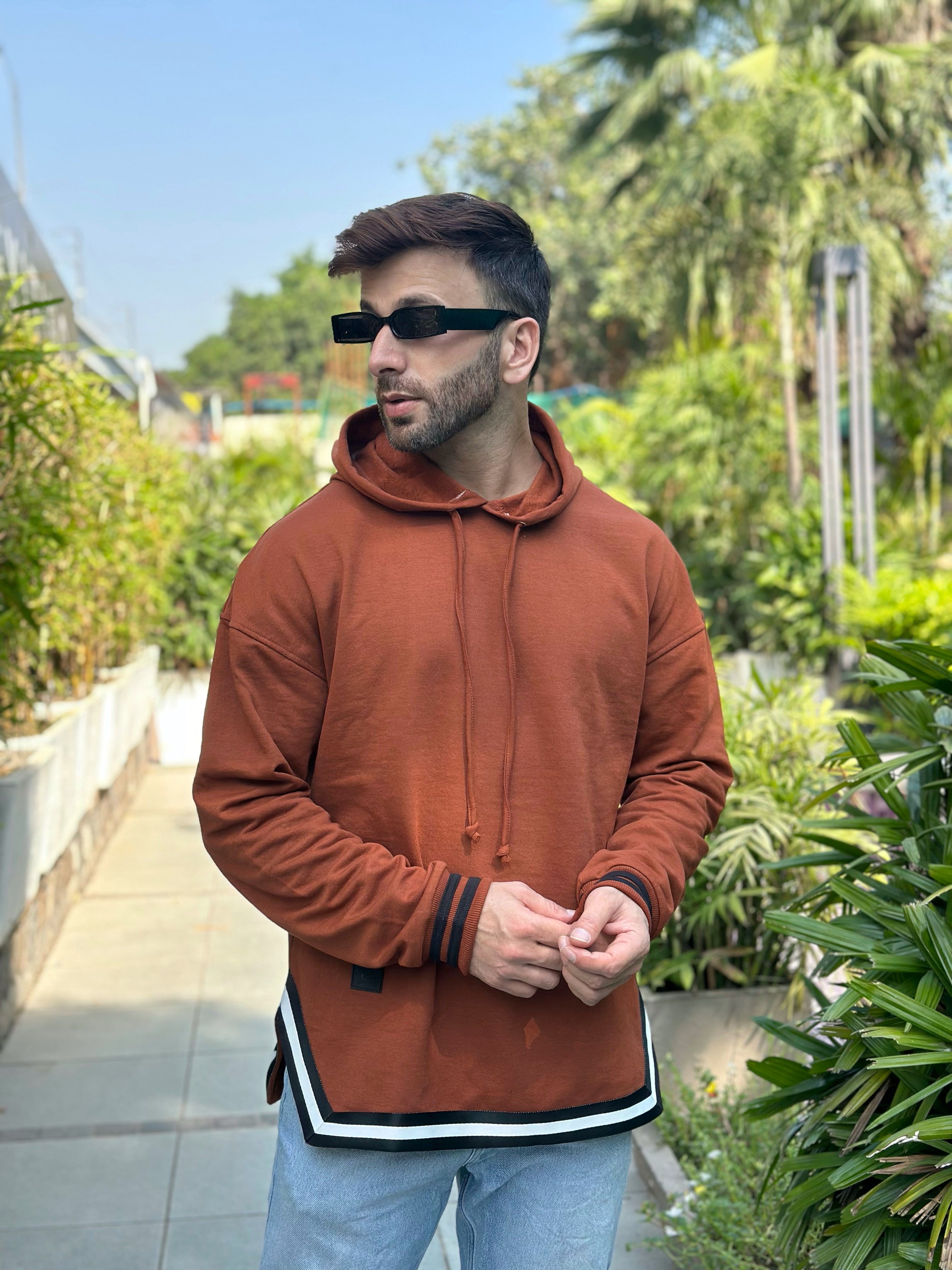 Tan colour hoodie online