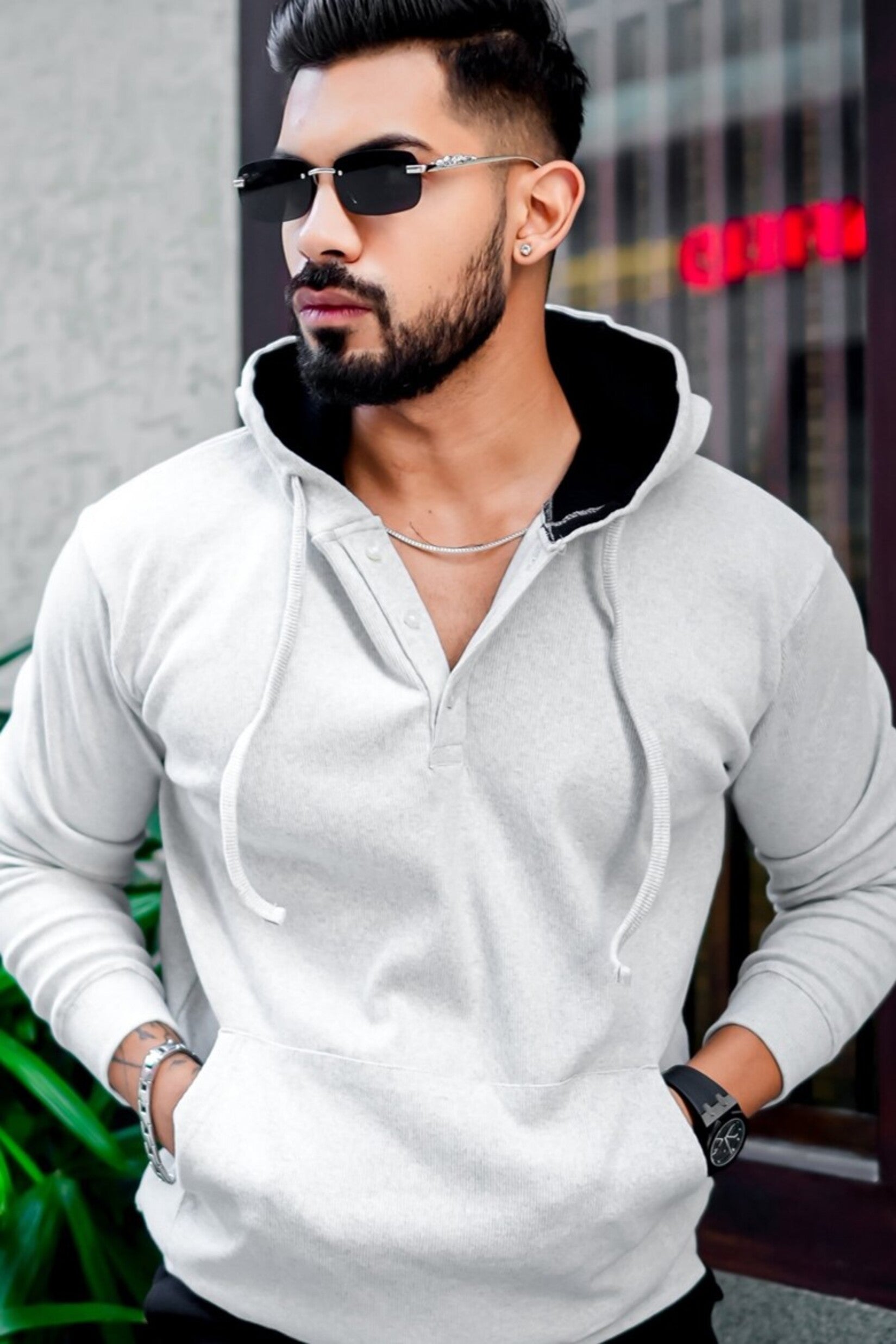 White Hooded Sweatshirt – Gritstones