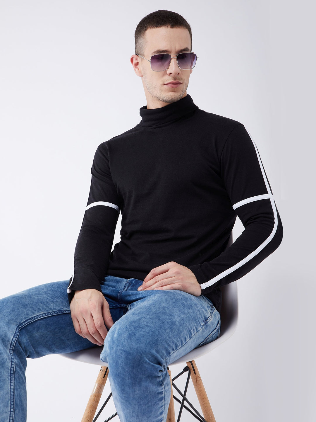 Stylish Black High Neck T shirt