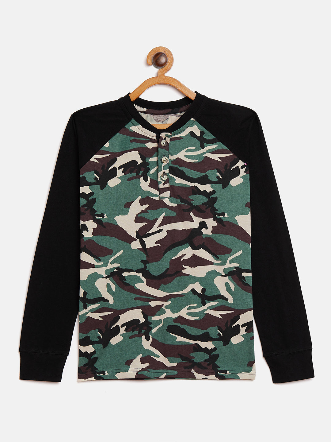 Army Print Full Sleeves Kids T shirt