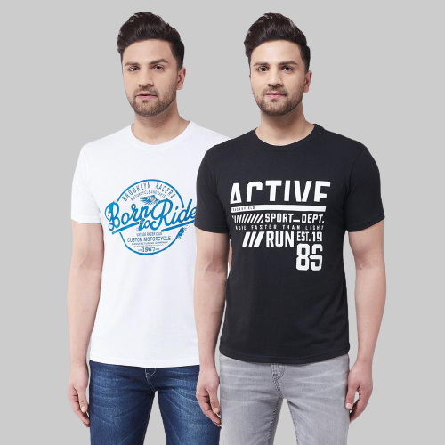 Black/White Casual Tshirt Combo Set