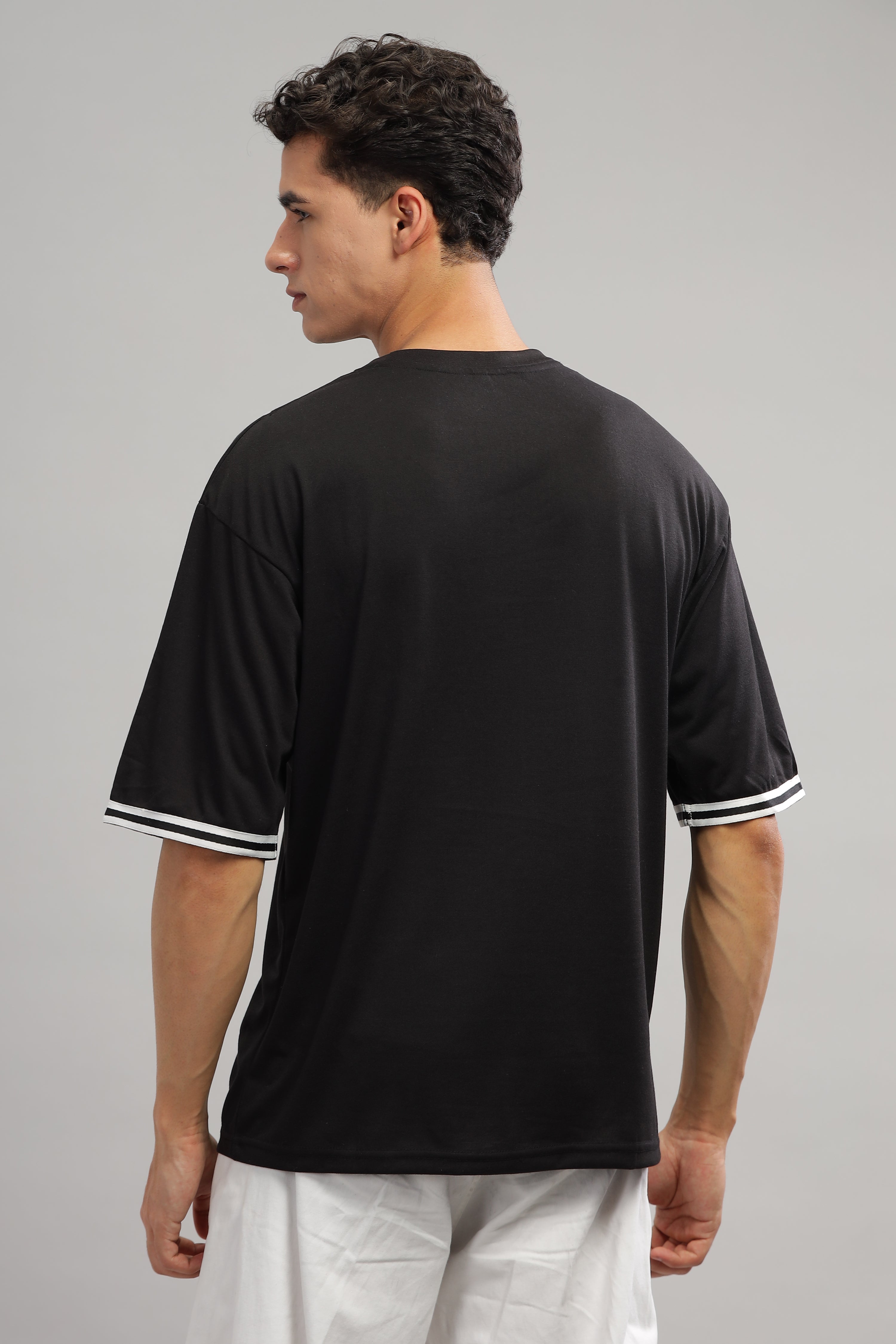 Black Oversized "Ninja Print" Tapping T-Shirt