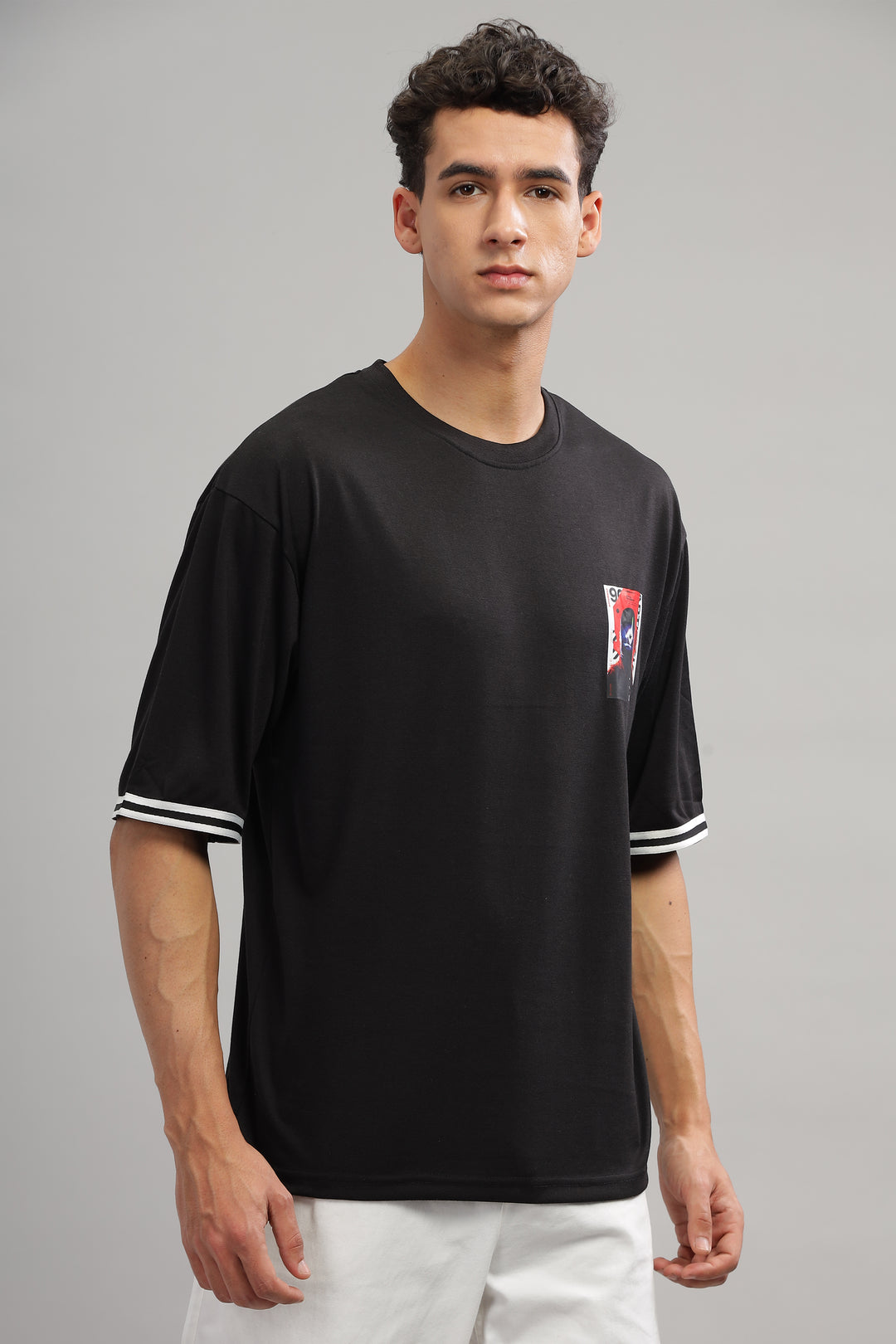 Black Oversized "Ninja Print" Tapping T-Shirt