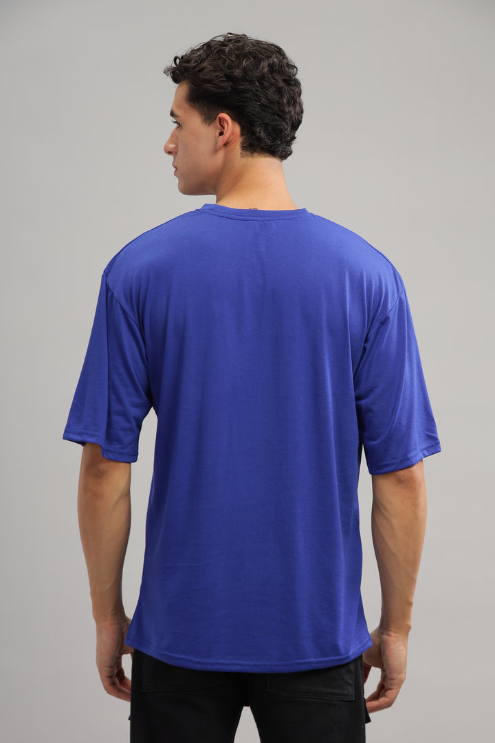 Blue Oversized "No Worries & No Hurries" T-Shirt