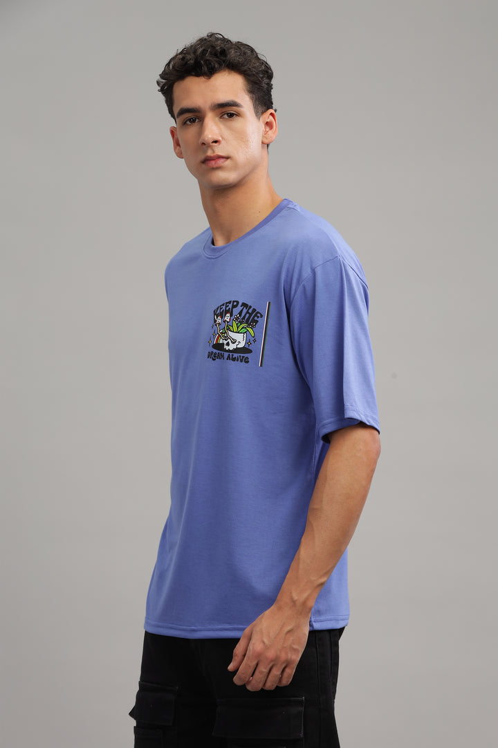 Blue Oversized "Keep The Dream Alive" T-Shirt