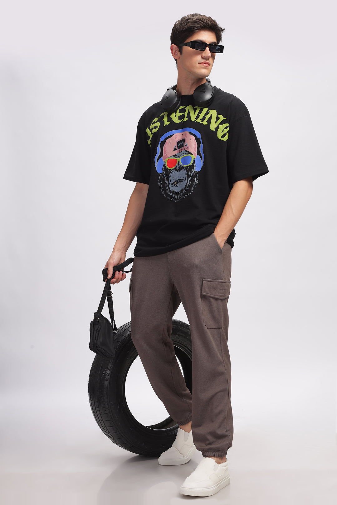 Brown Cargo Style Track Pants