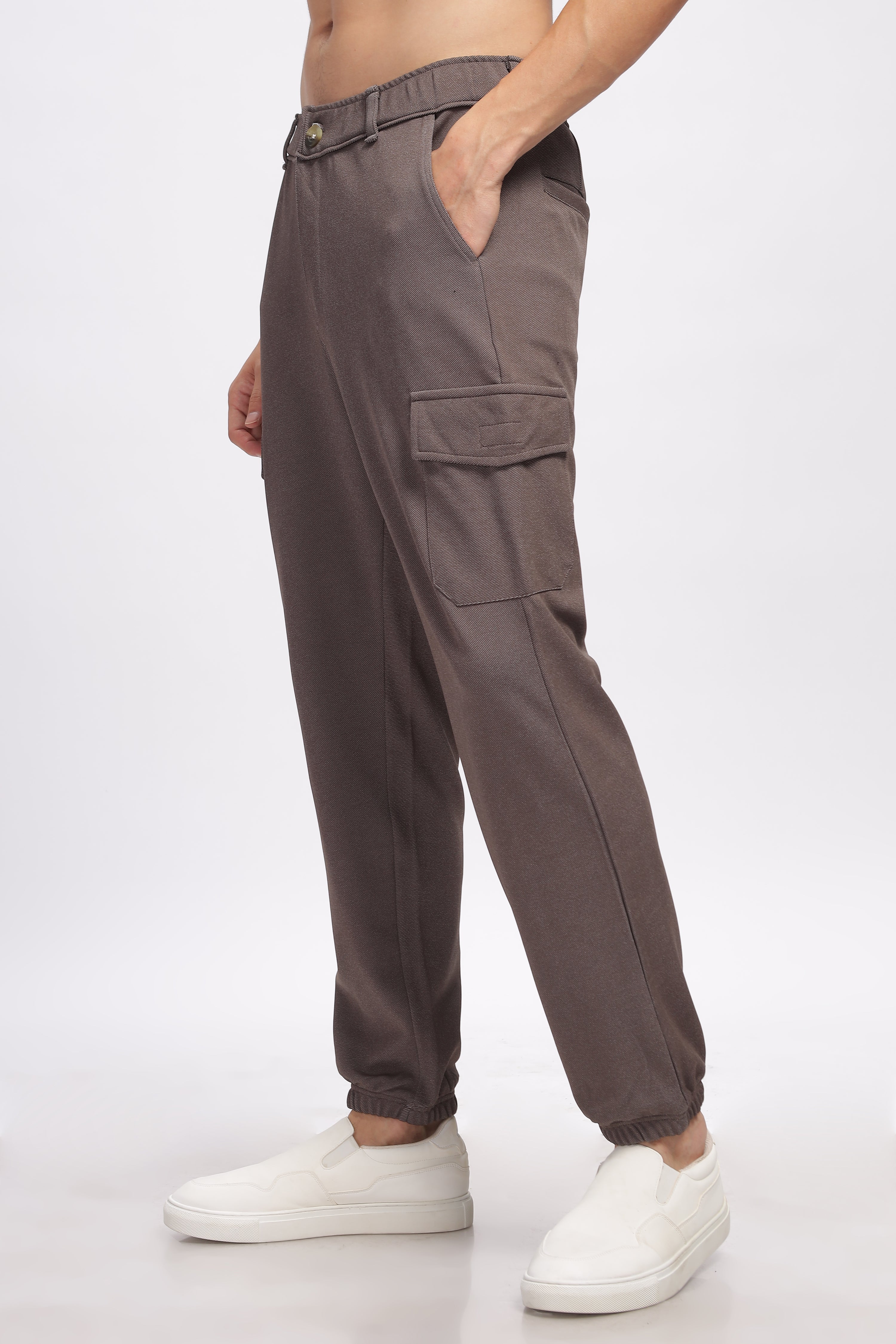 Brown Cargo Style Track Pants