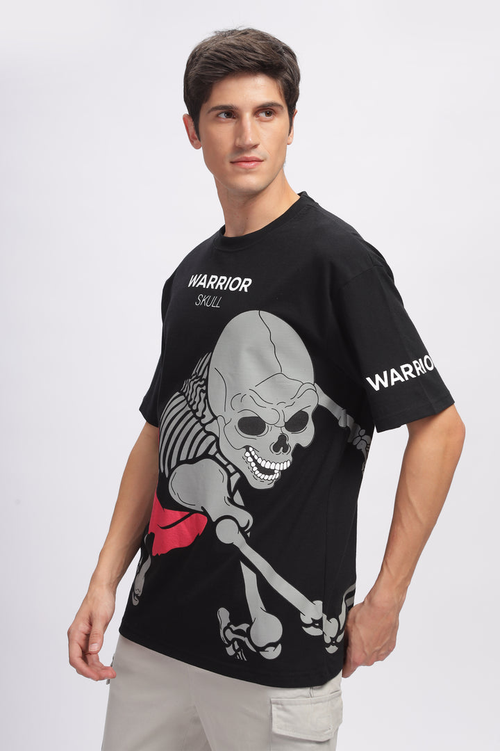 Black Oversized Printed T-Shirt