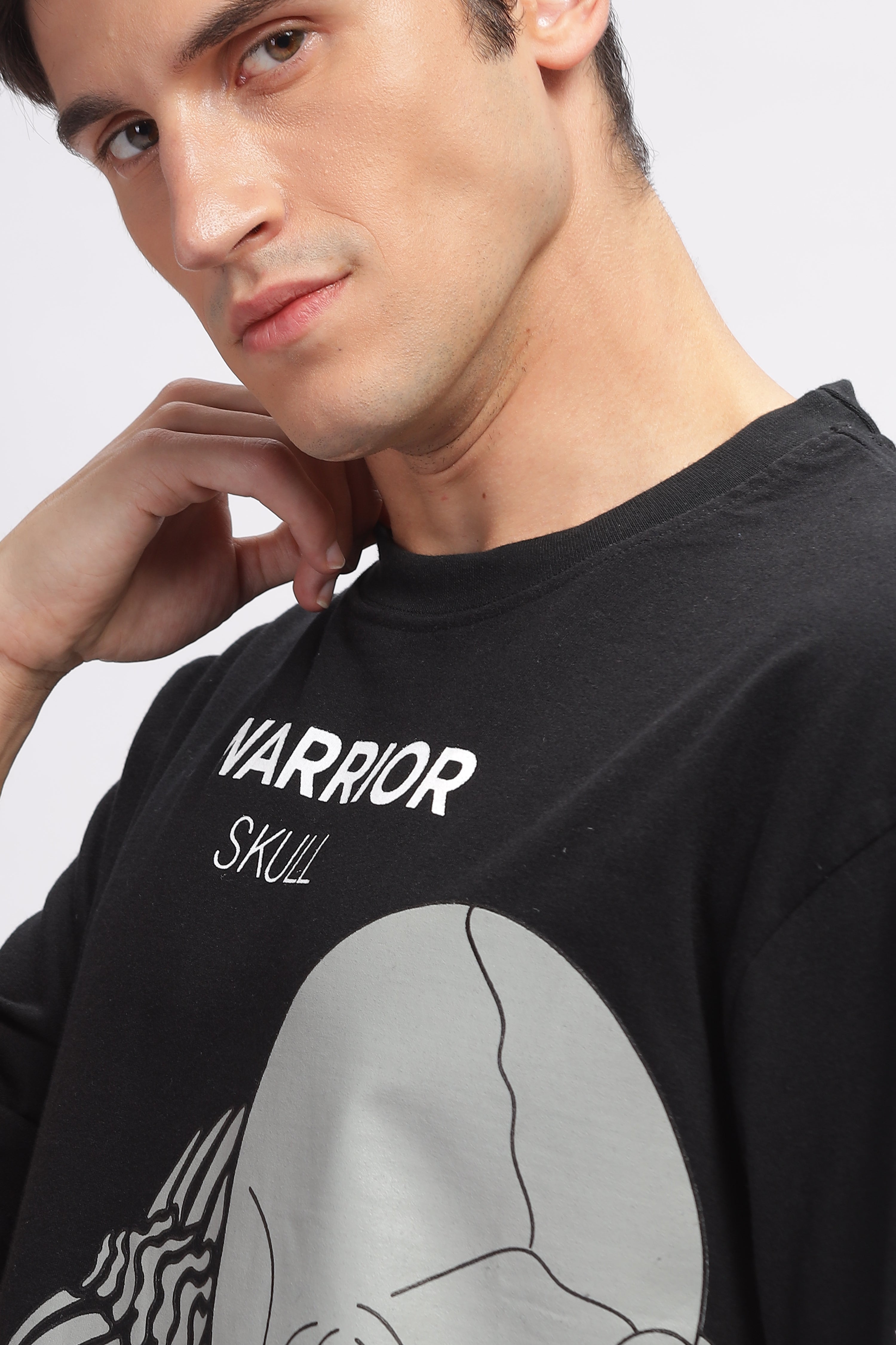 Black Oversized Printed T-Shirt