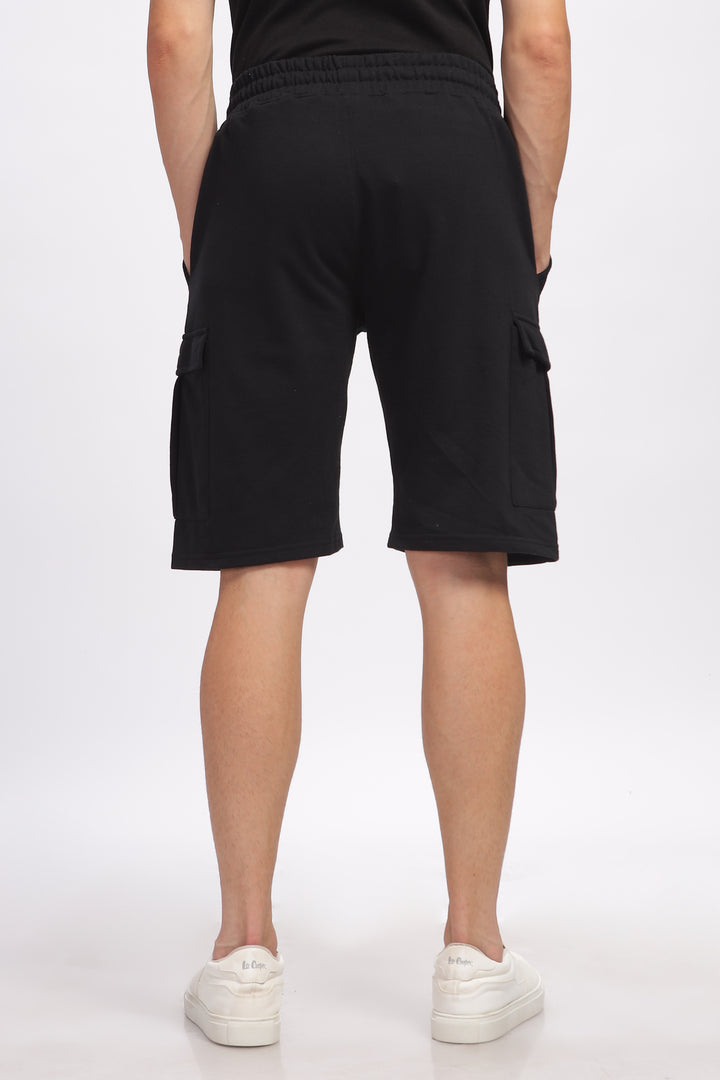 Black Premium Loop Knit Cotton Shorts