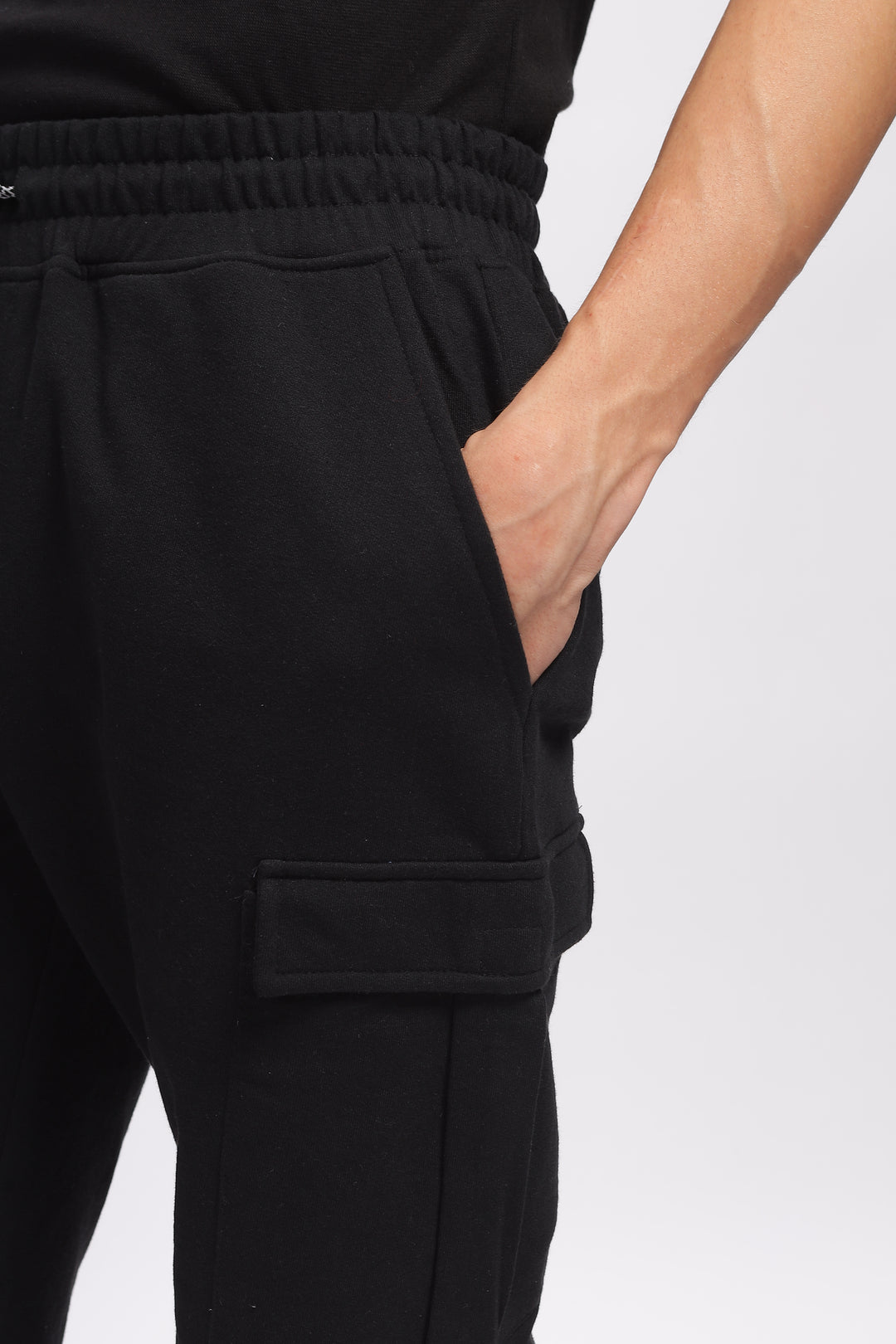 Black Premium Loop Knit Cotton Shorts