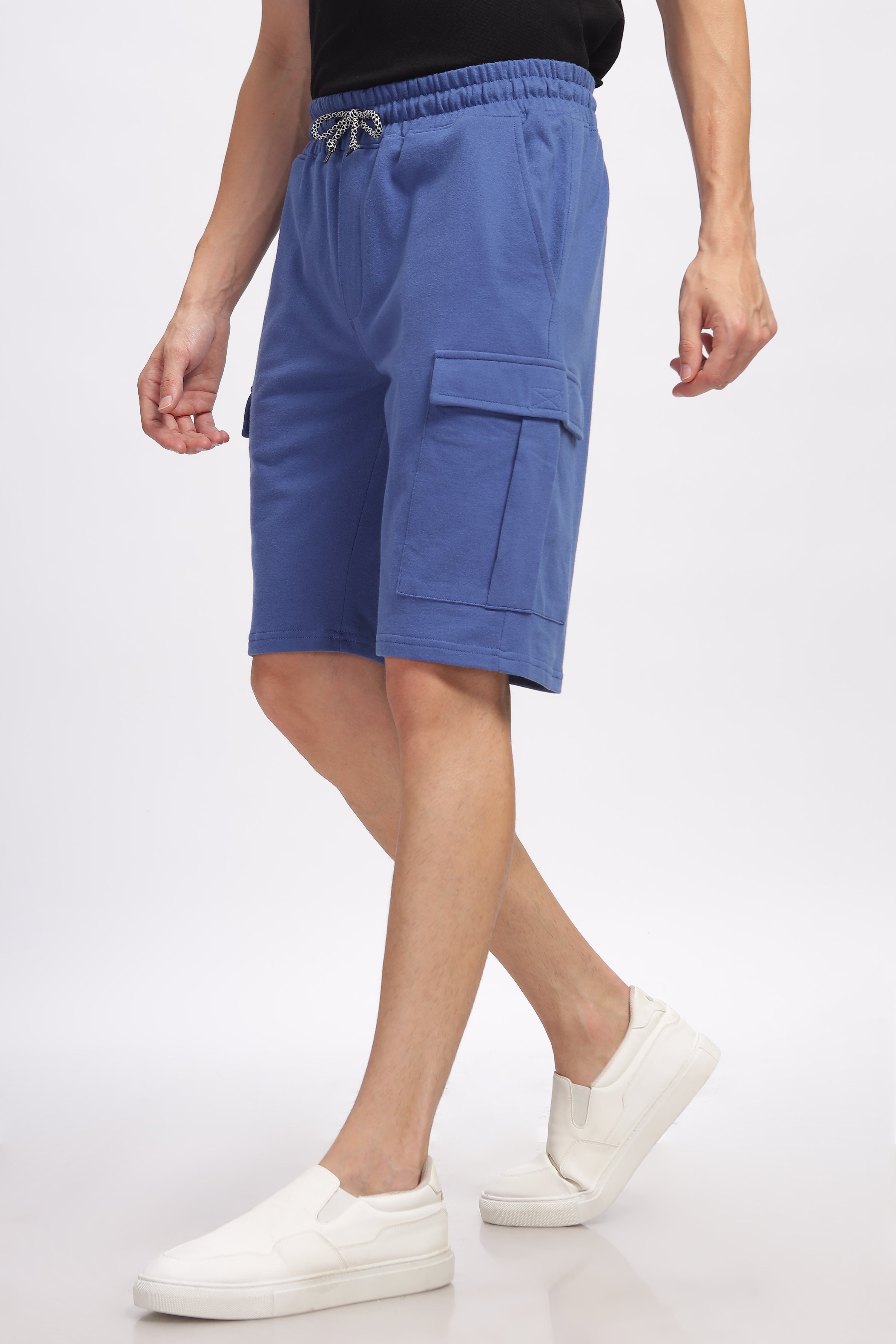 Blue Premium Loop Knit Cotton Shorts