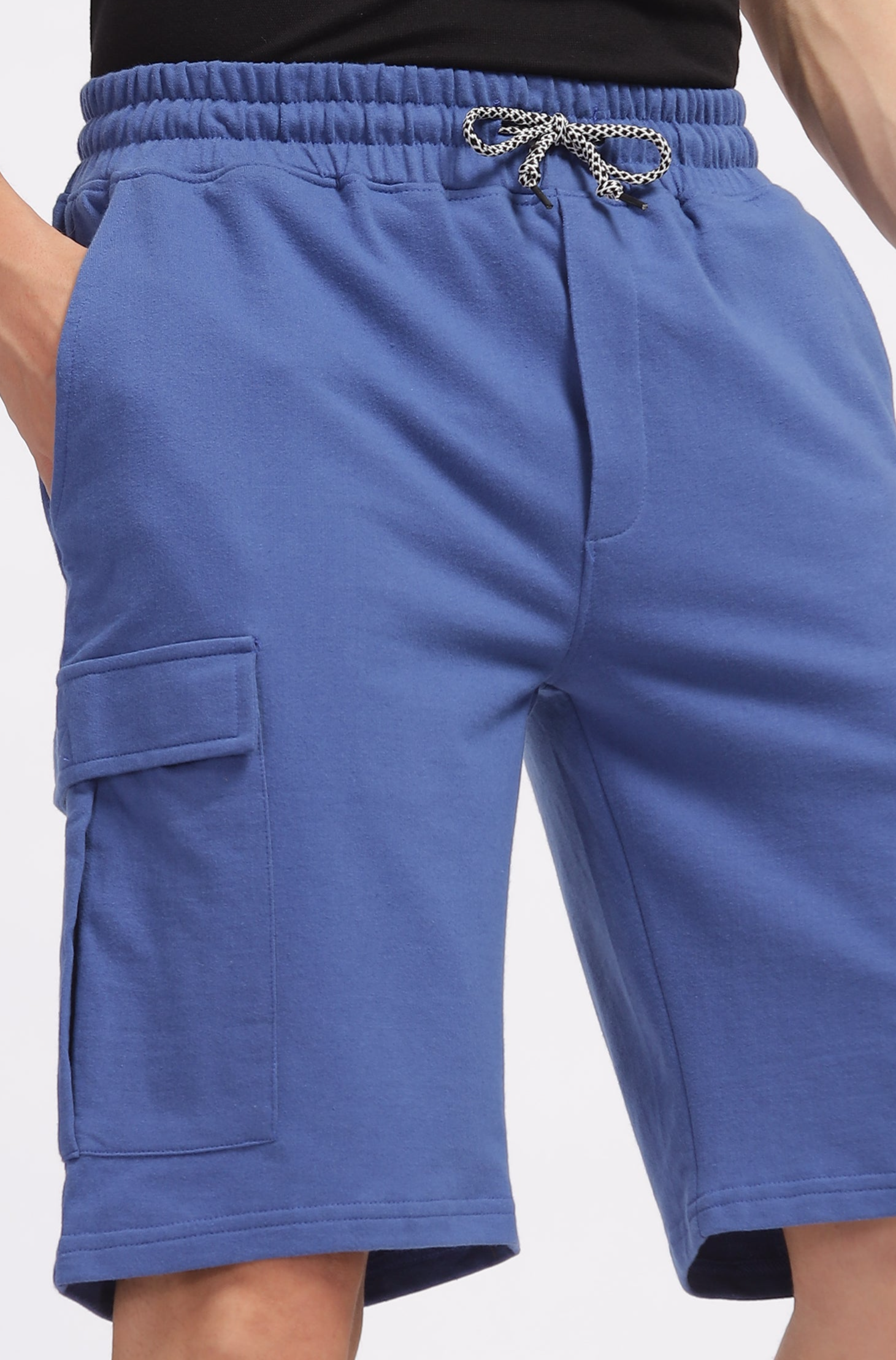 Blue Premium Loop Knit Cotton Shorts