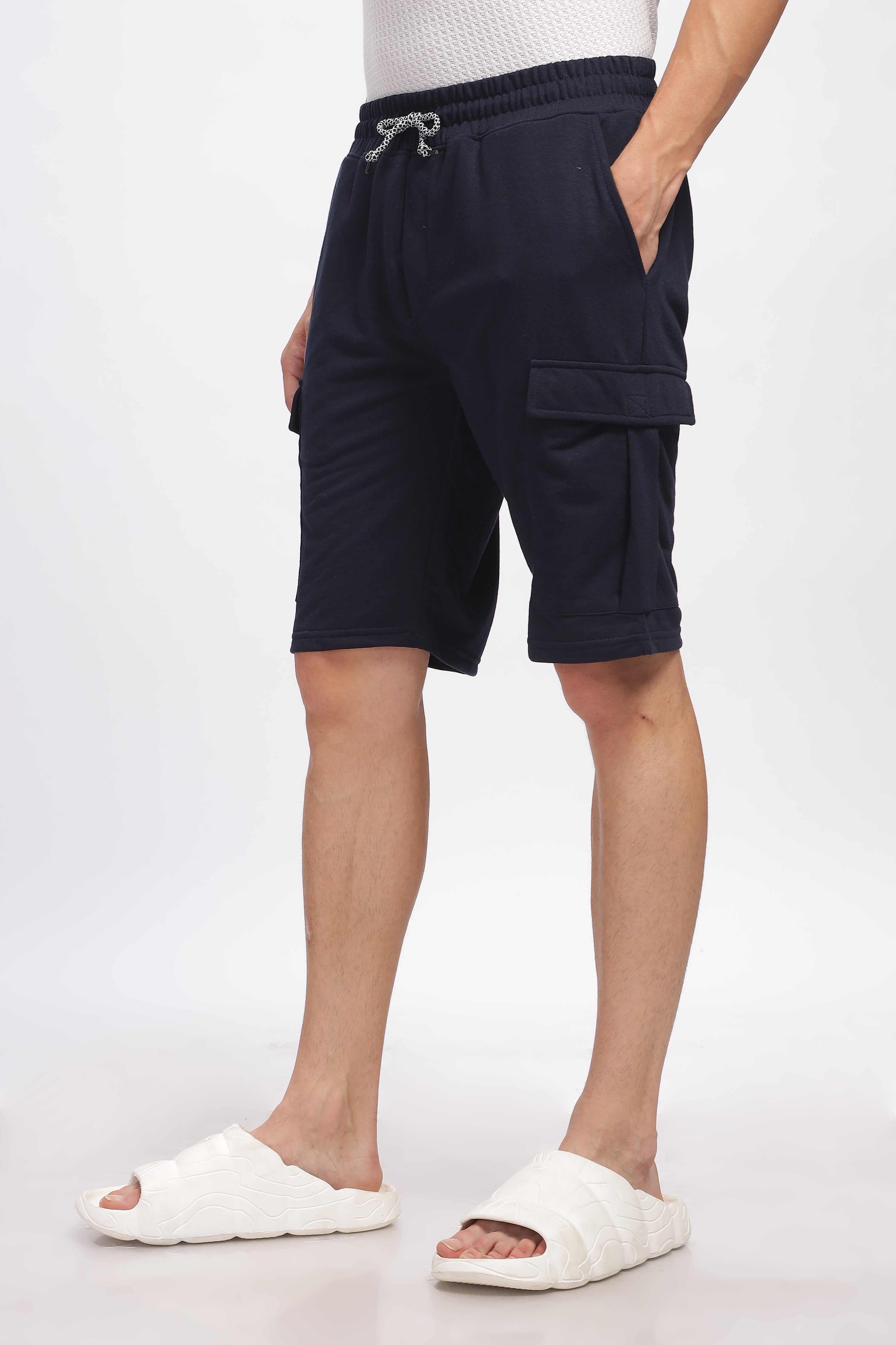Navy Blue Premium Loop Knit Cotton Shorts
