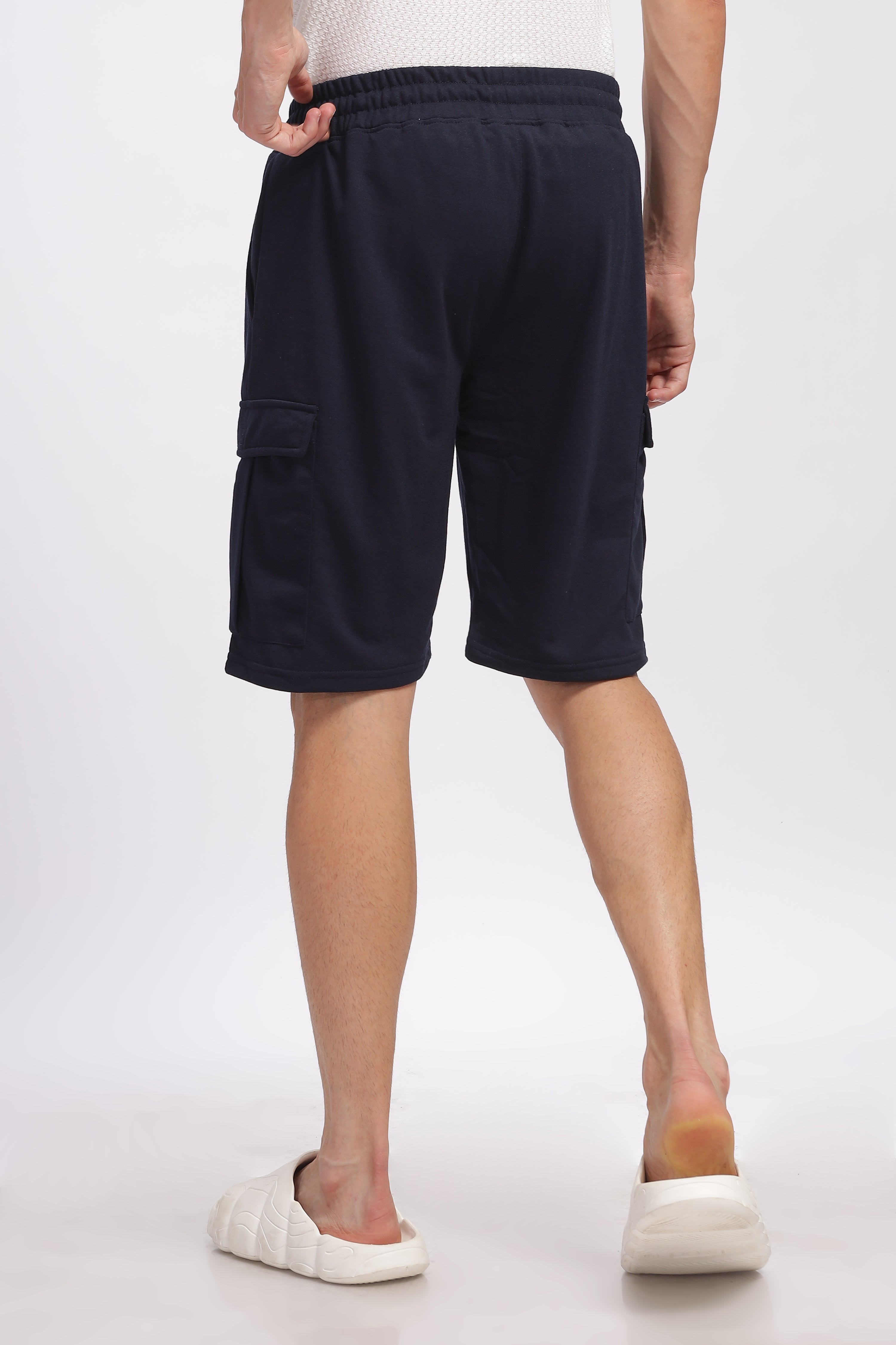 Navy Blue Premium Loop Knit Cotton Shorts