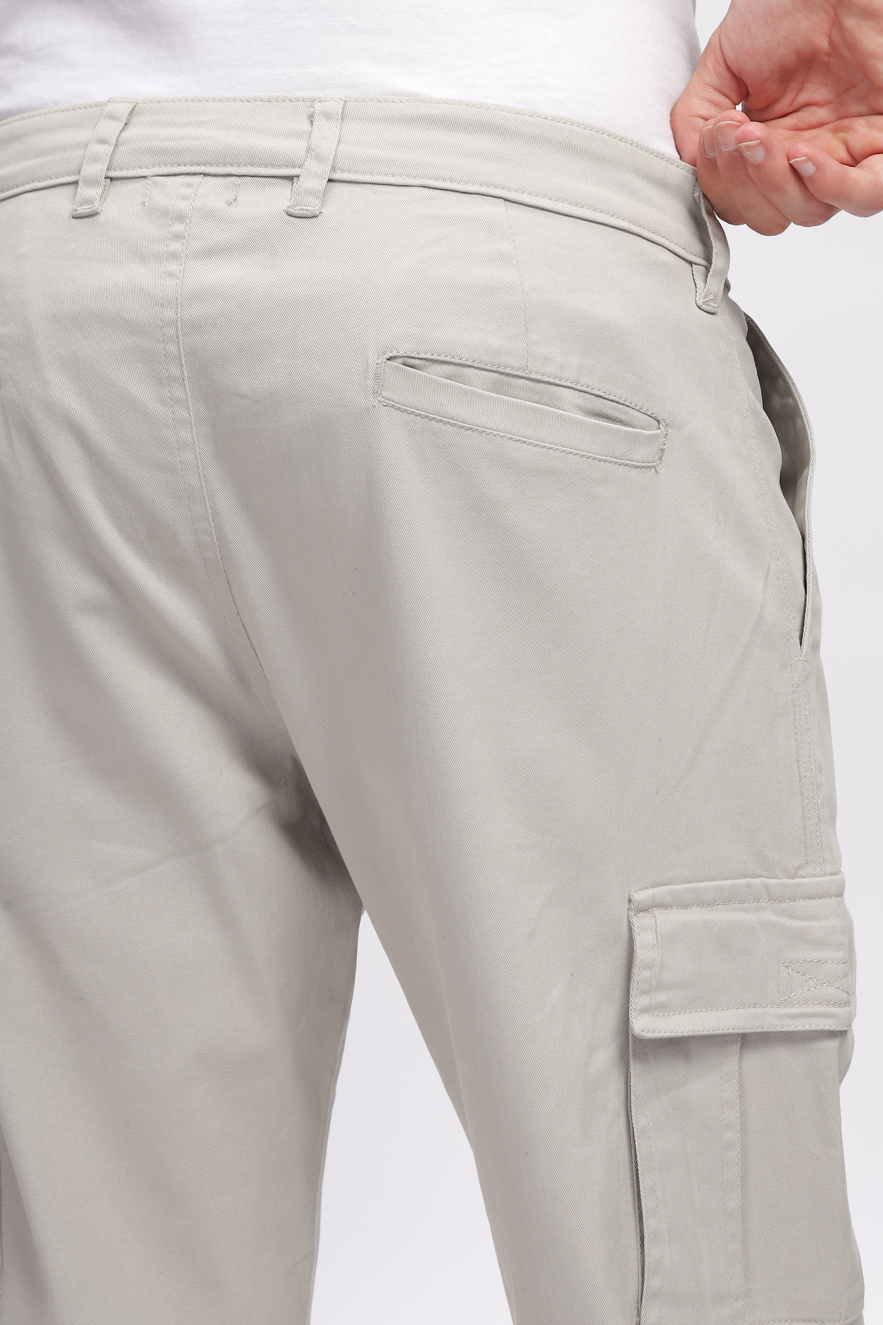 Beige Relaxed Fit Cargo Pants
