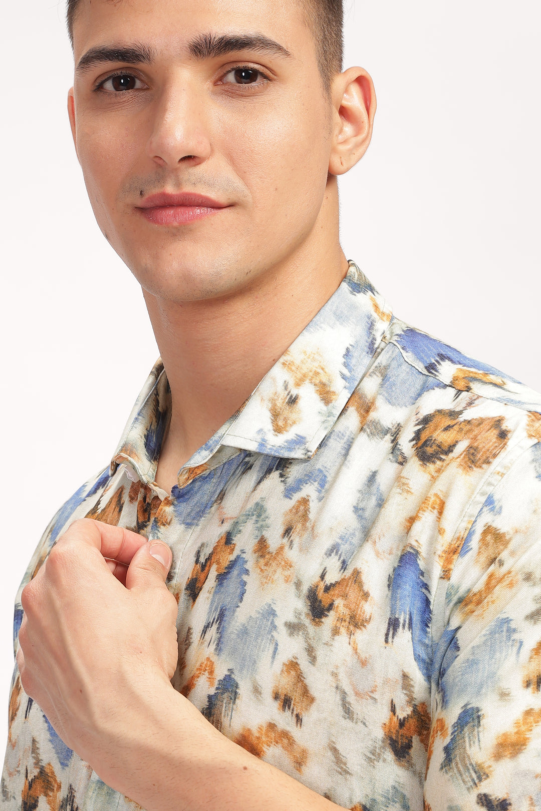 White Abstract Printed Shirt