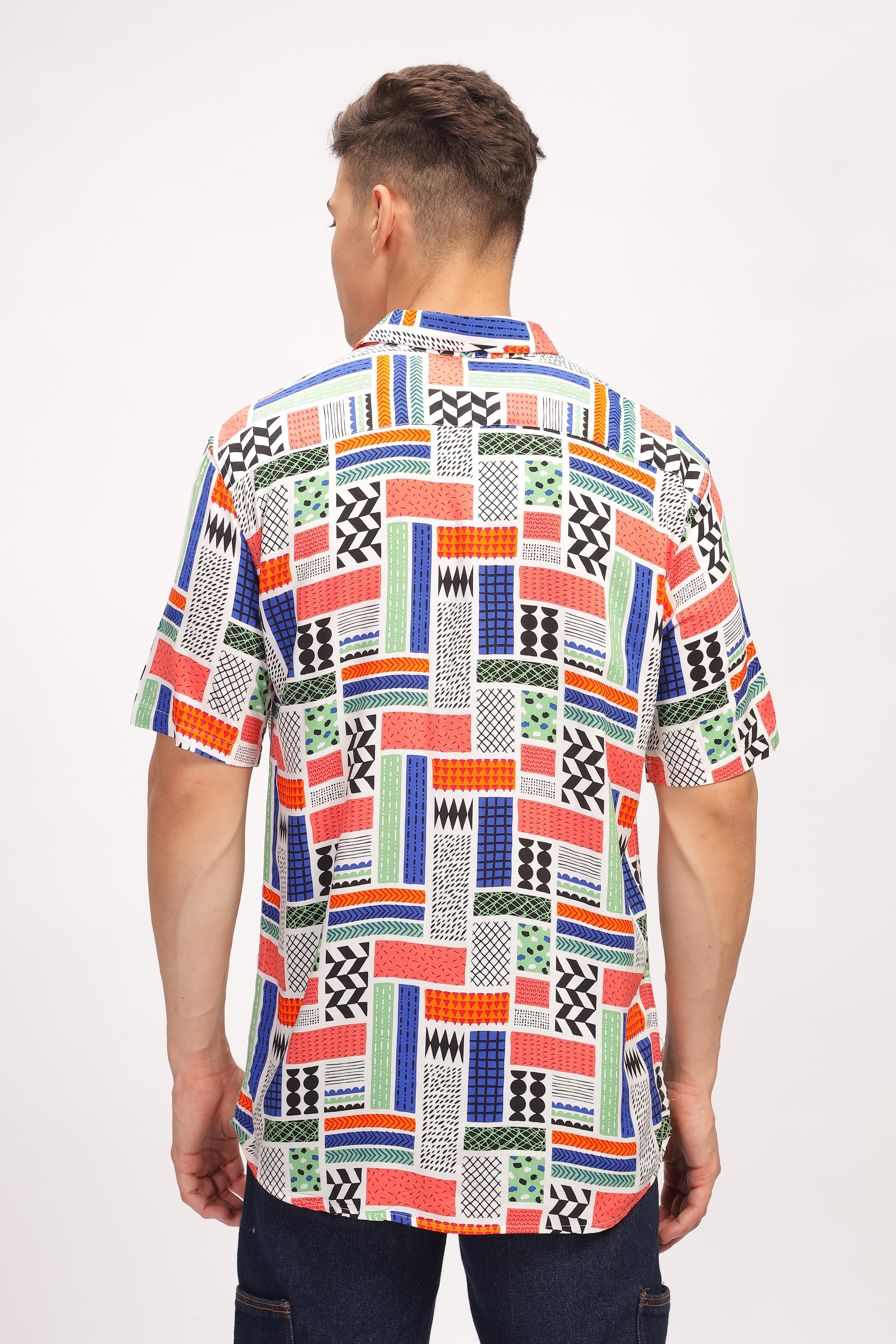 Mosaic Multicolor Oversized Printed Shirt