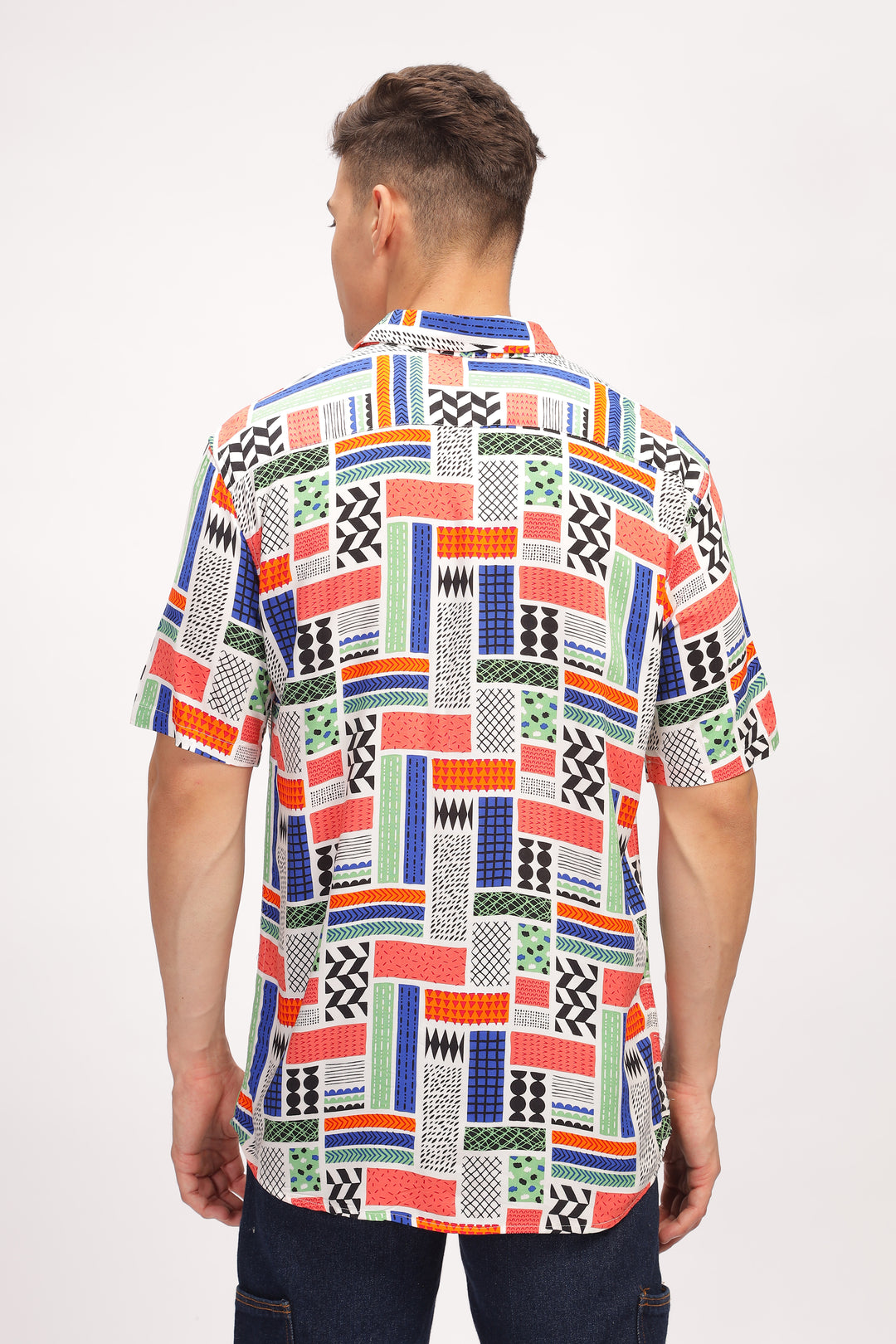 Mosaic Multicolor Oversized Printed Shirt