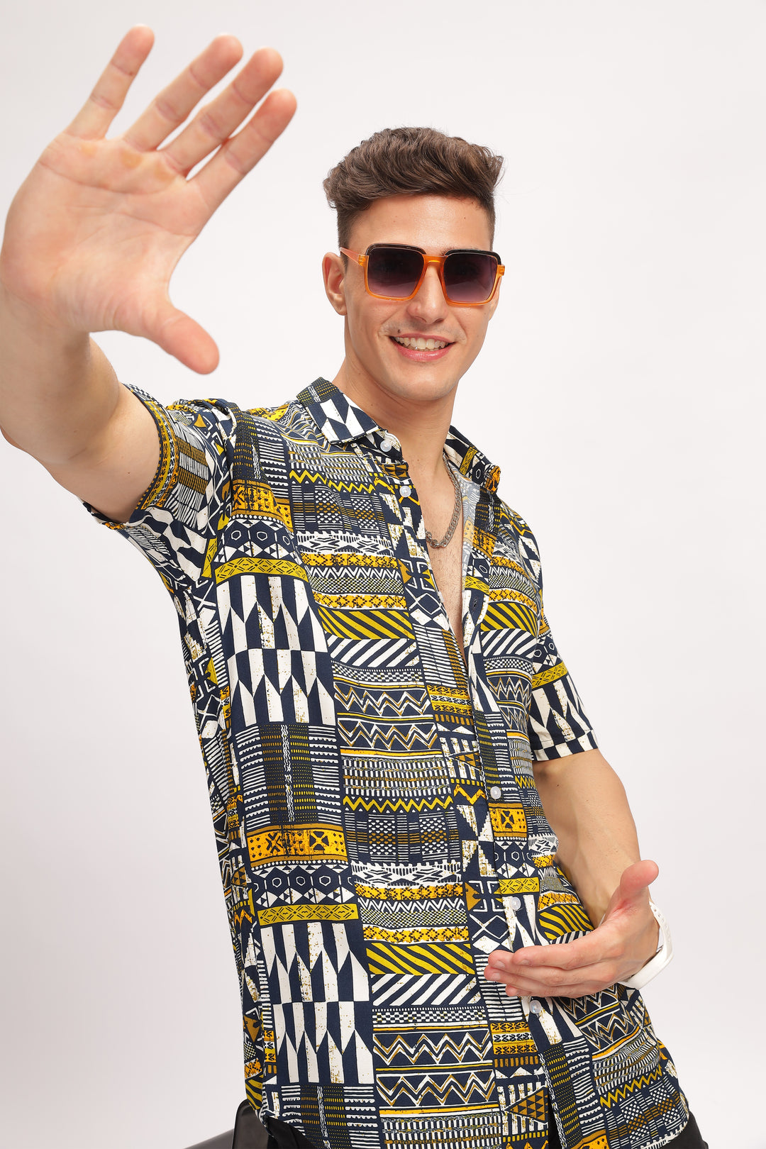 Amber Multicolor Oversized Printed Shirt