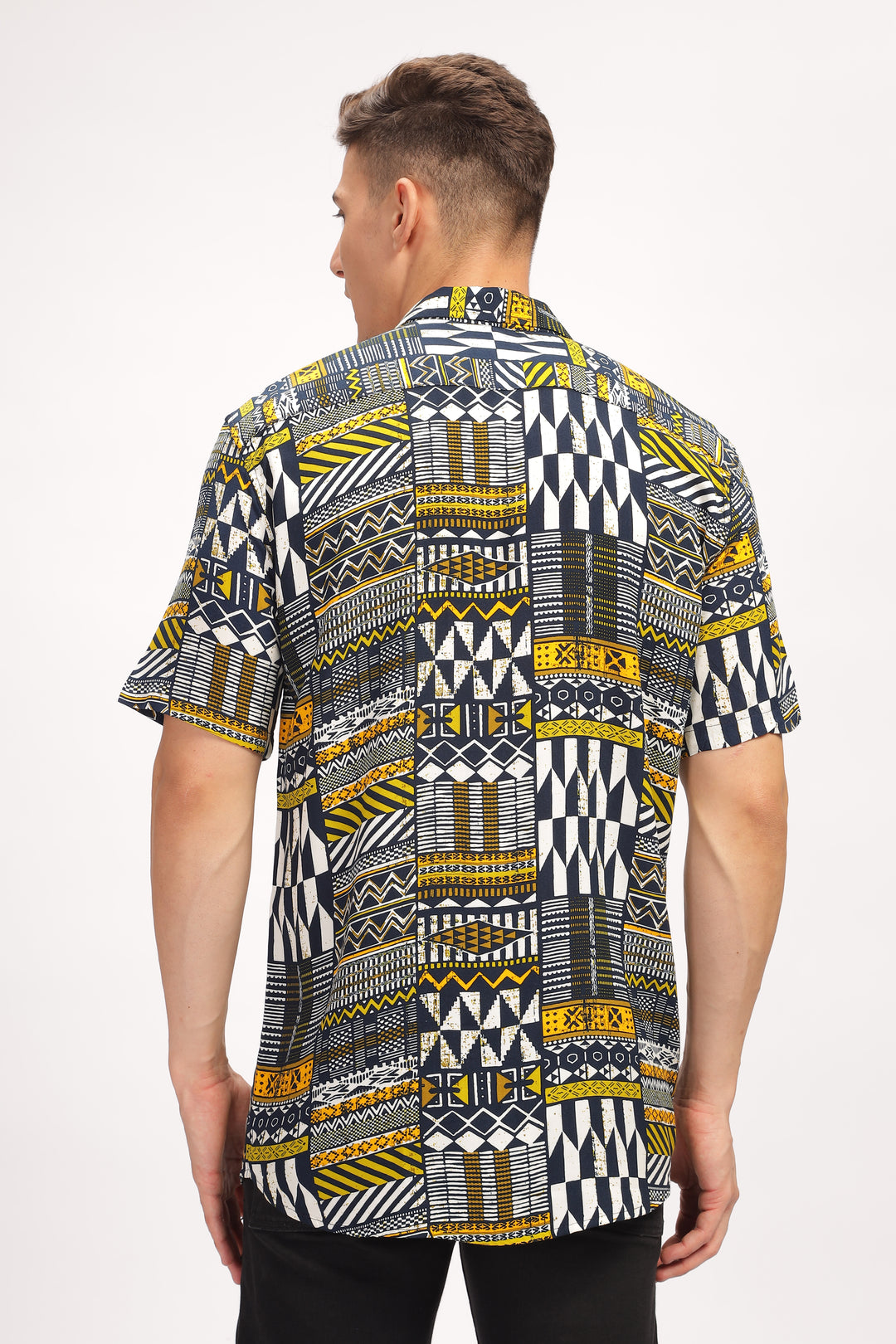 Grey Abstract Oversized Printed Shirt