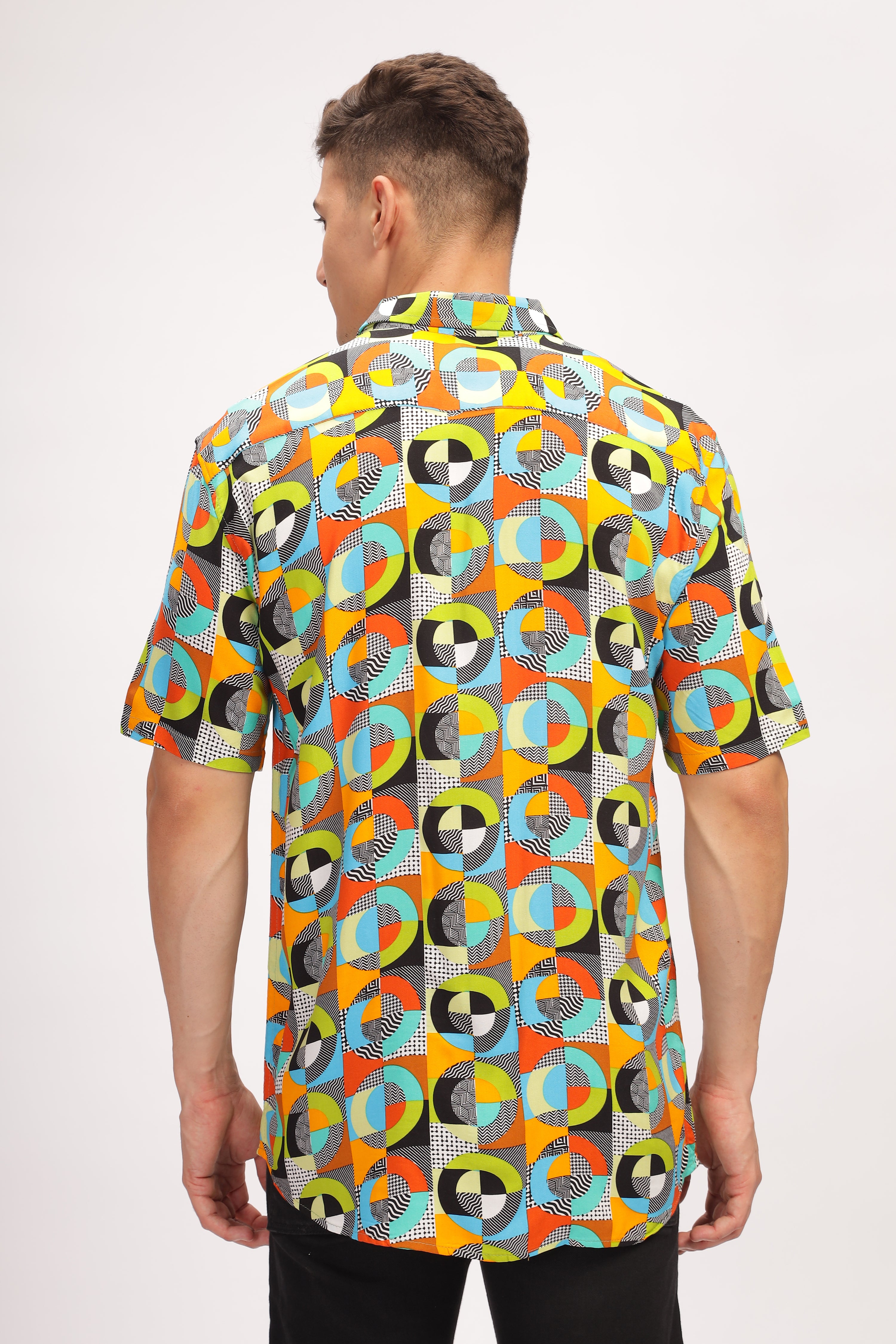 Vivid Rayon Oversized Printed Shirt