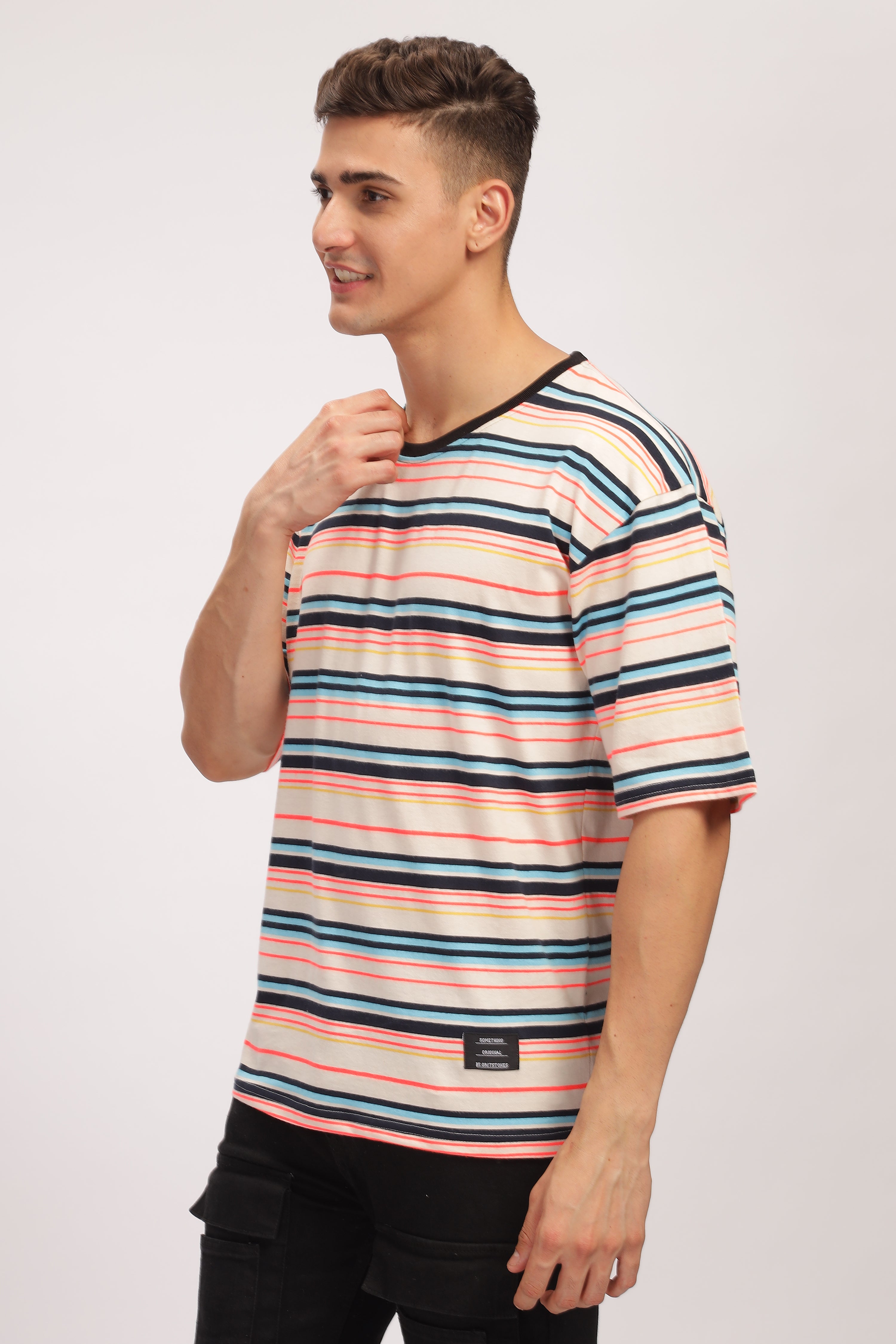 Pink Striped Oversized T-Shirt