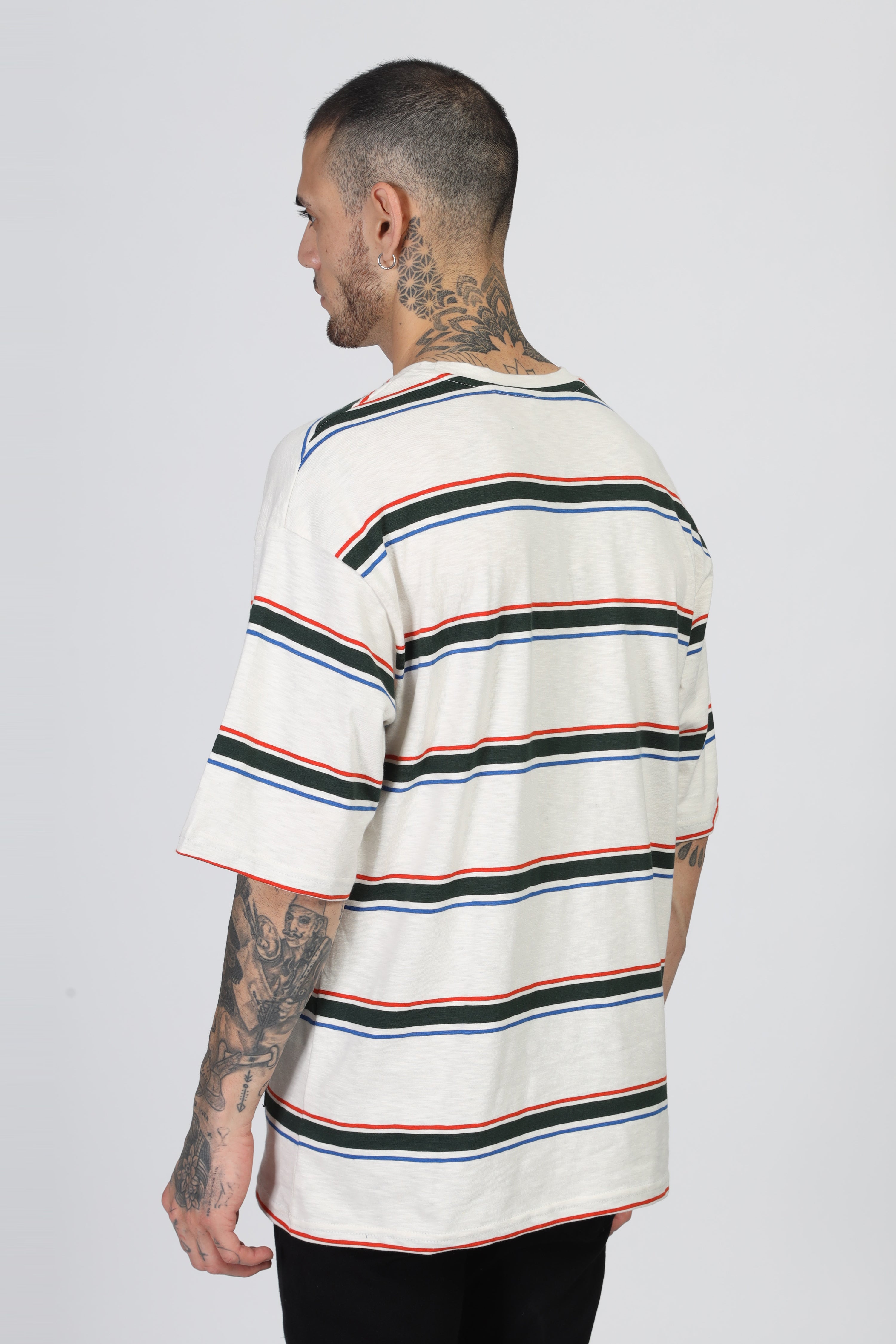 White Striper Oversized T-Shirt
