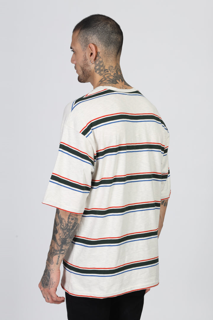 White Striper Oversized T-Shirt
