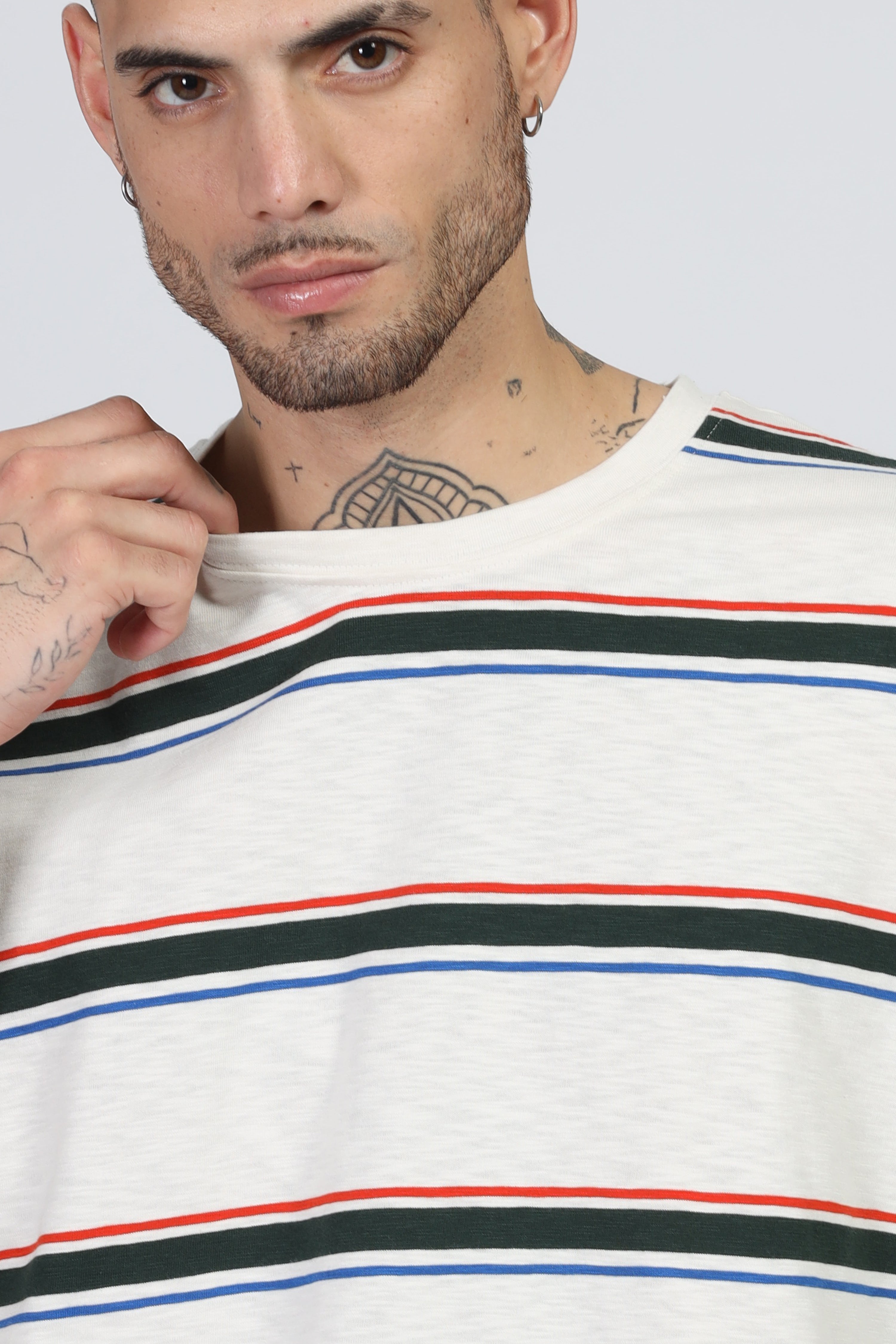 White Striper Oversized T-Shirt
