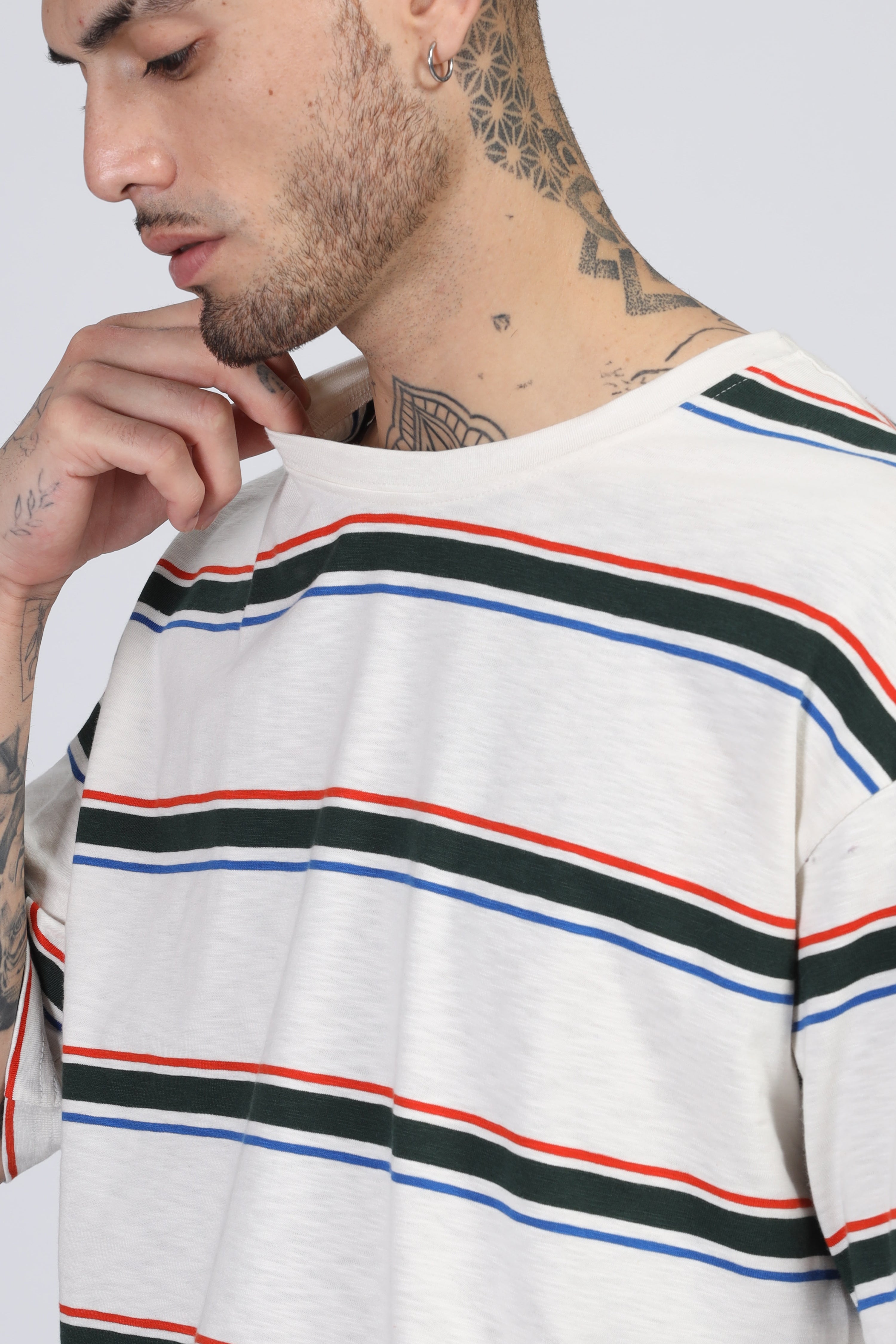 White Striper Oversized T-Shirt