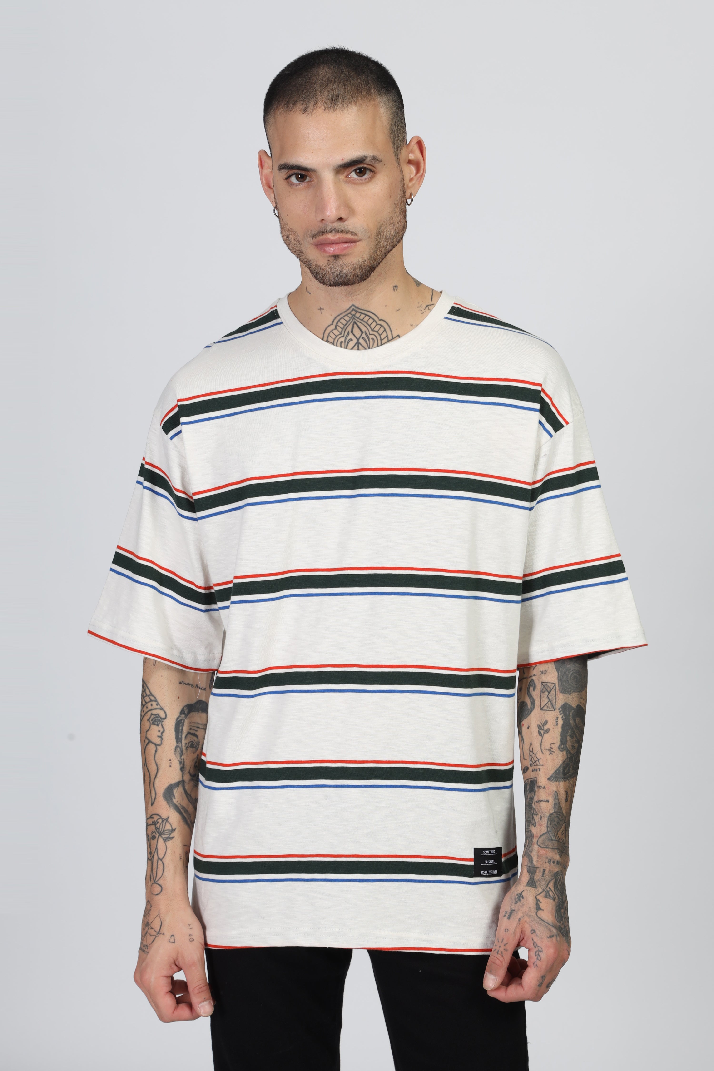White Striper Oversized T-Shirt