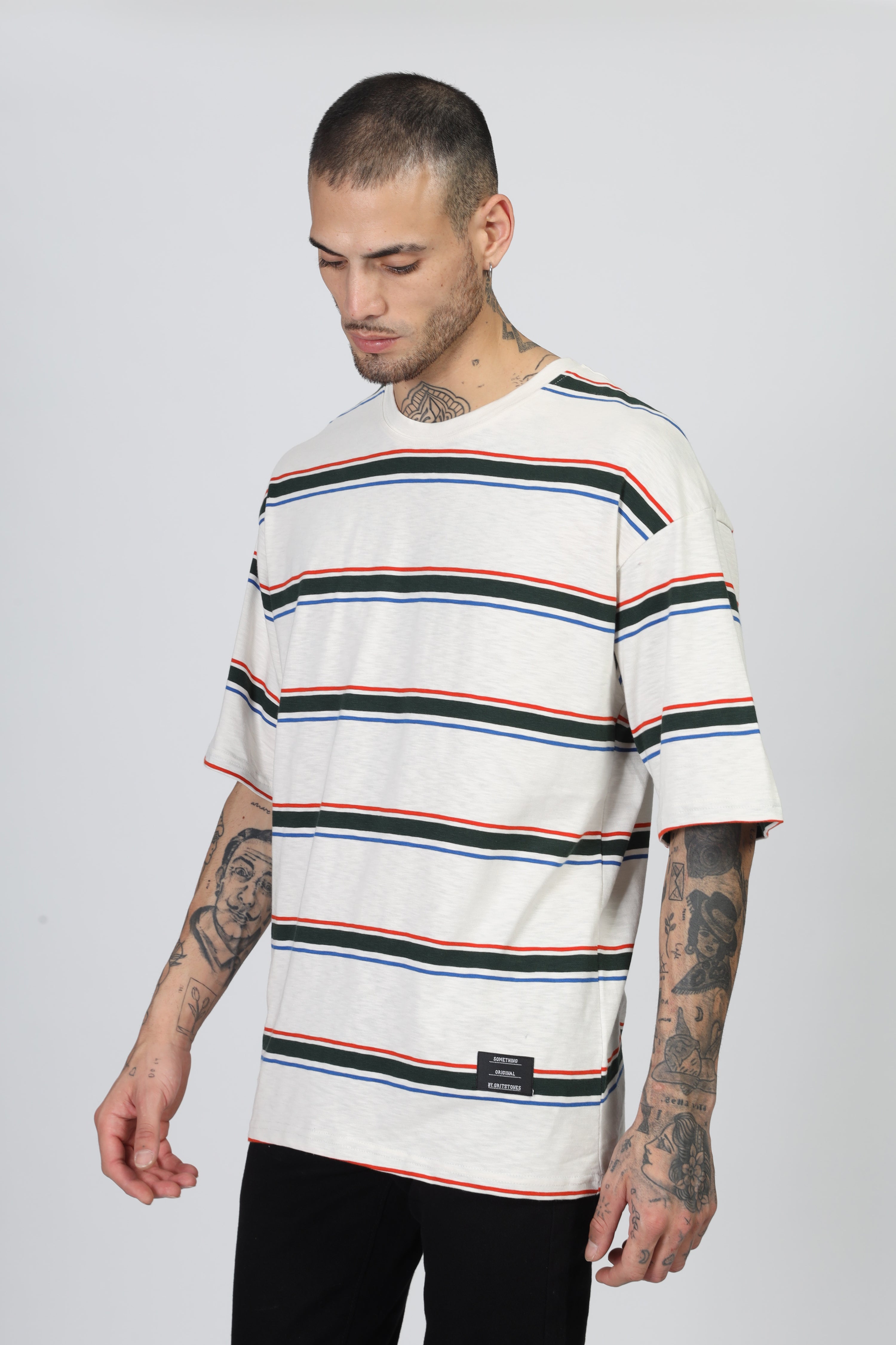 White Striper Oversized T-Shirt