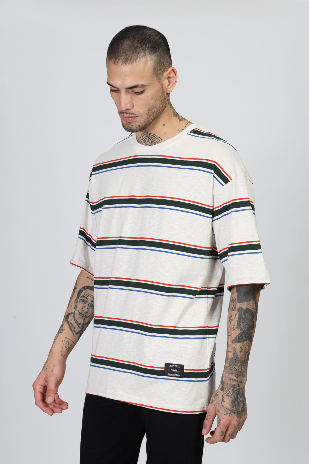 White Striper Oversized T-Shirt