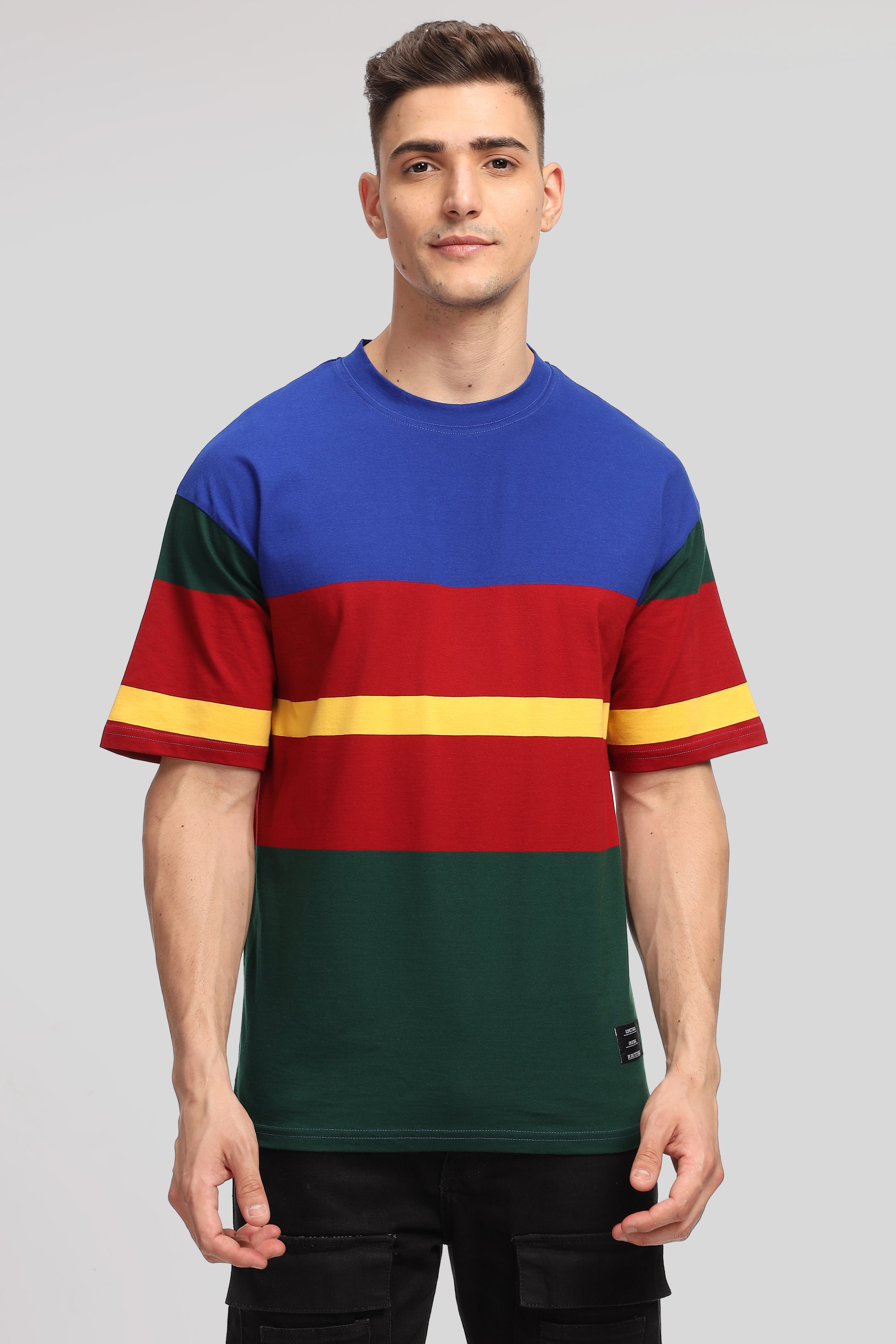 Multi Color Block Oversized T-Shirt