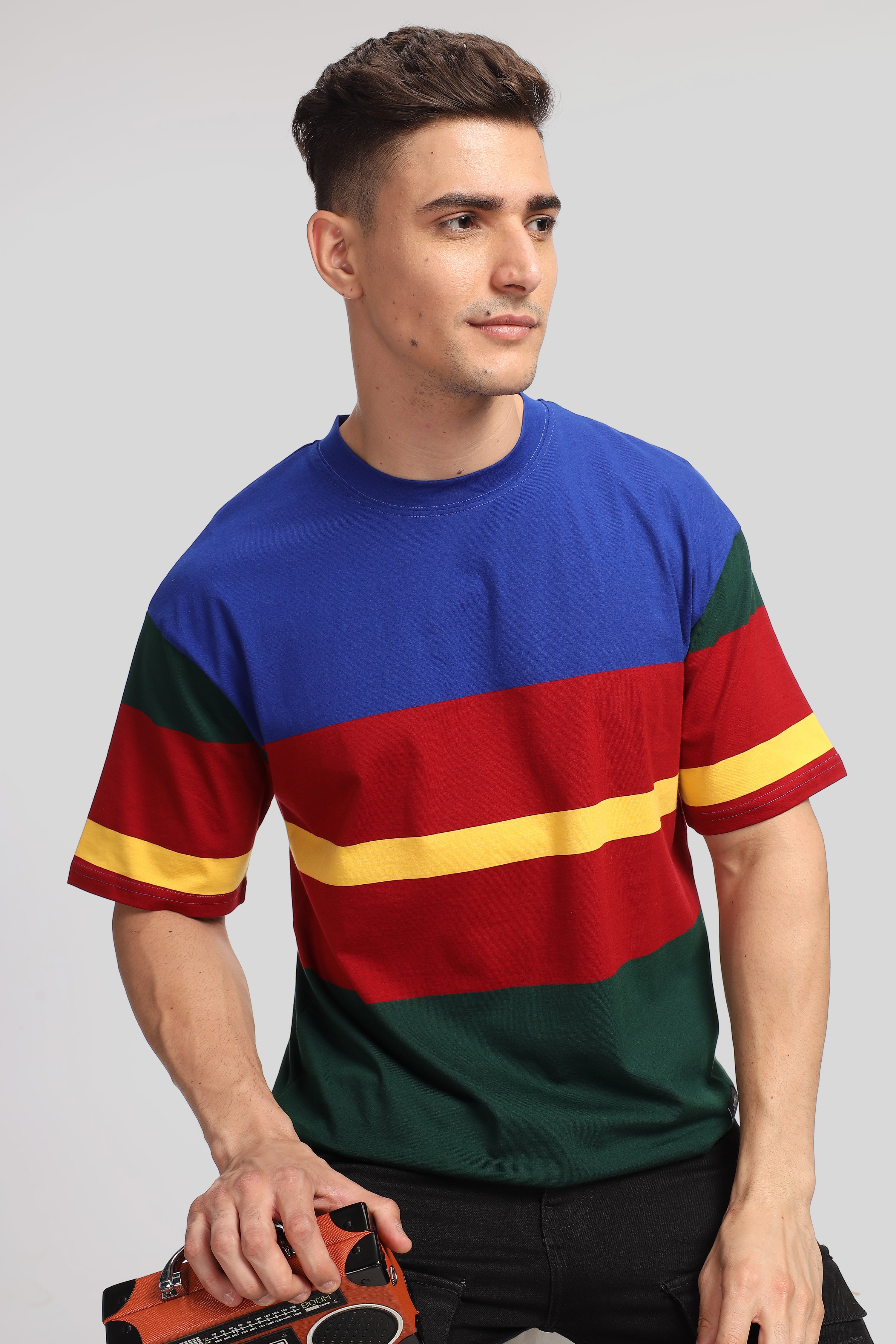 Multi Color Block Oversized T-Shirt