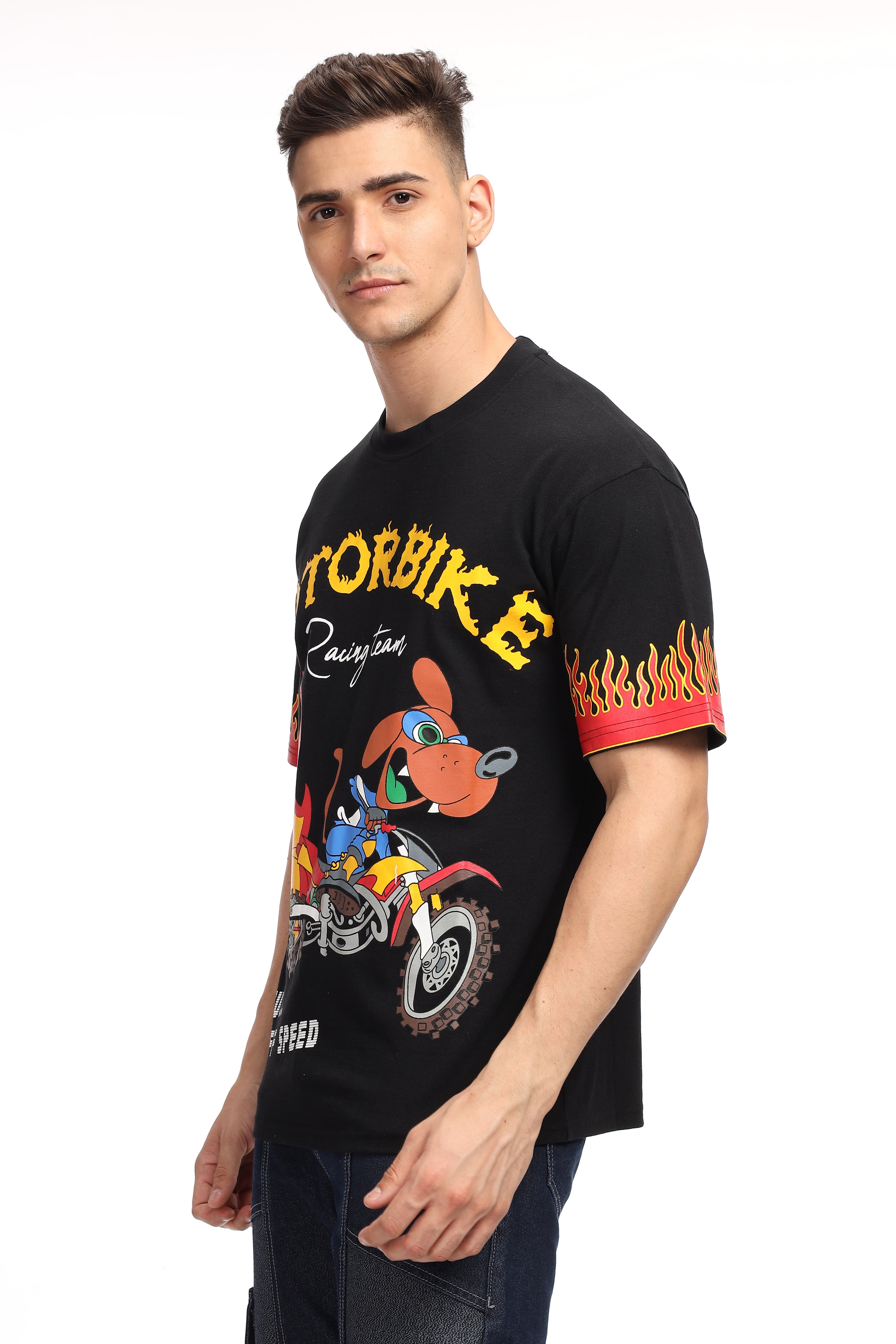 Motorbike Oversized Sustainable Fabric Printed T-Shirt