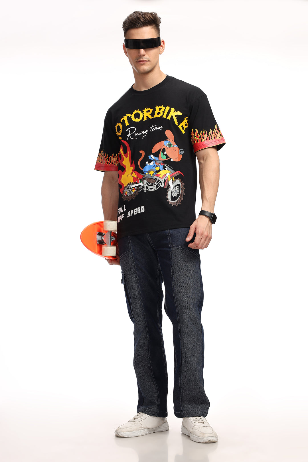 Motorbike Oversized Sustainable Fabric Printed T-Shirt