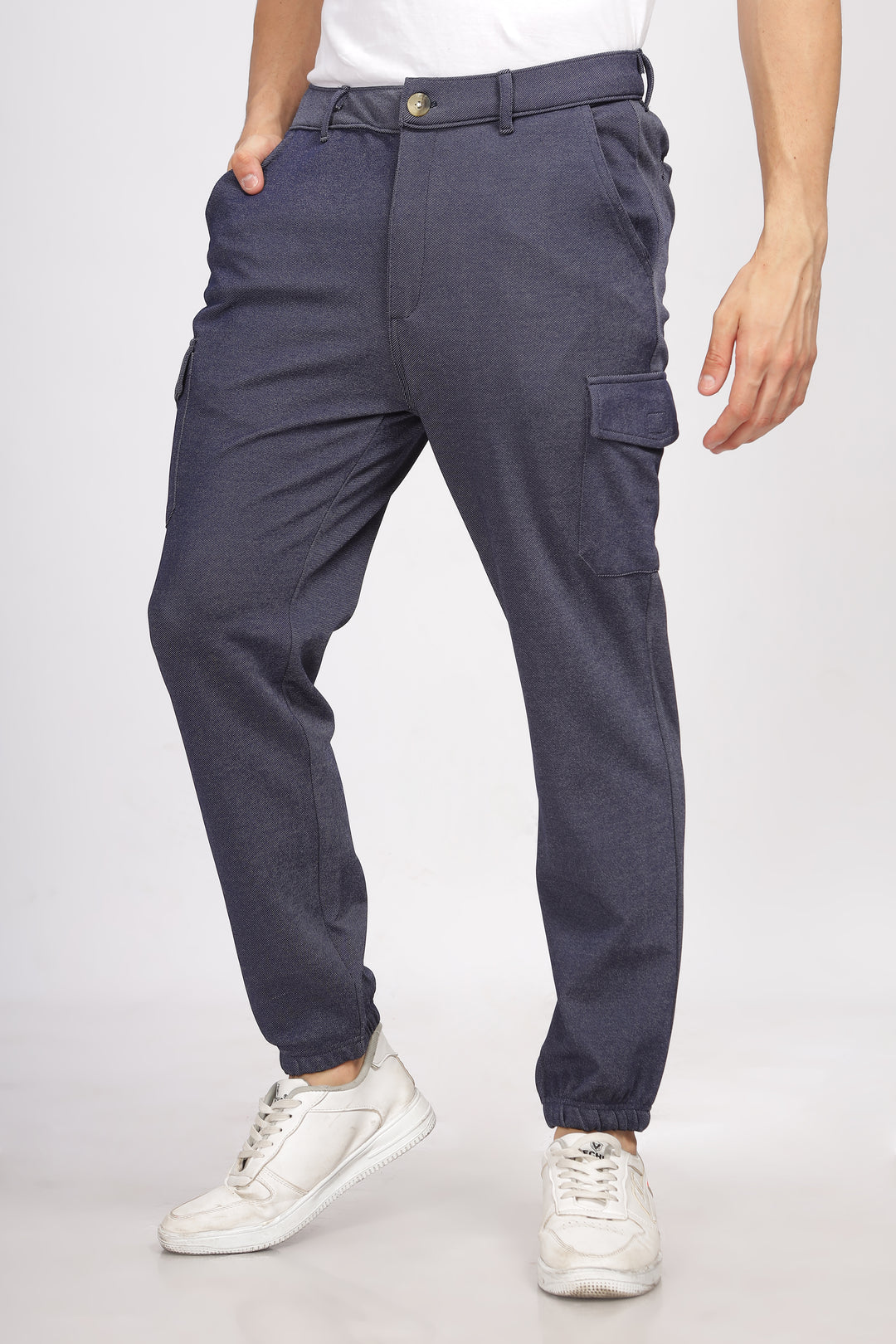 Navy Blue Cargo Style Track Pants