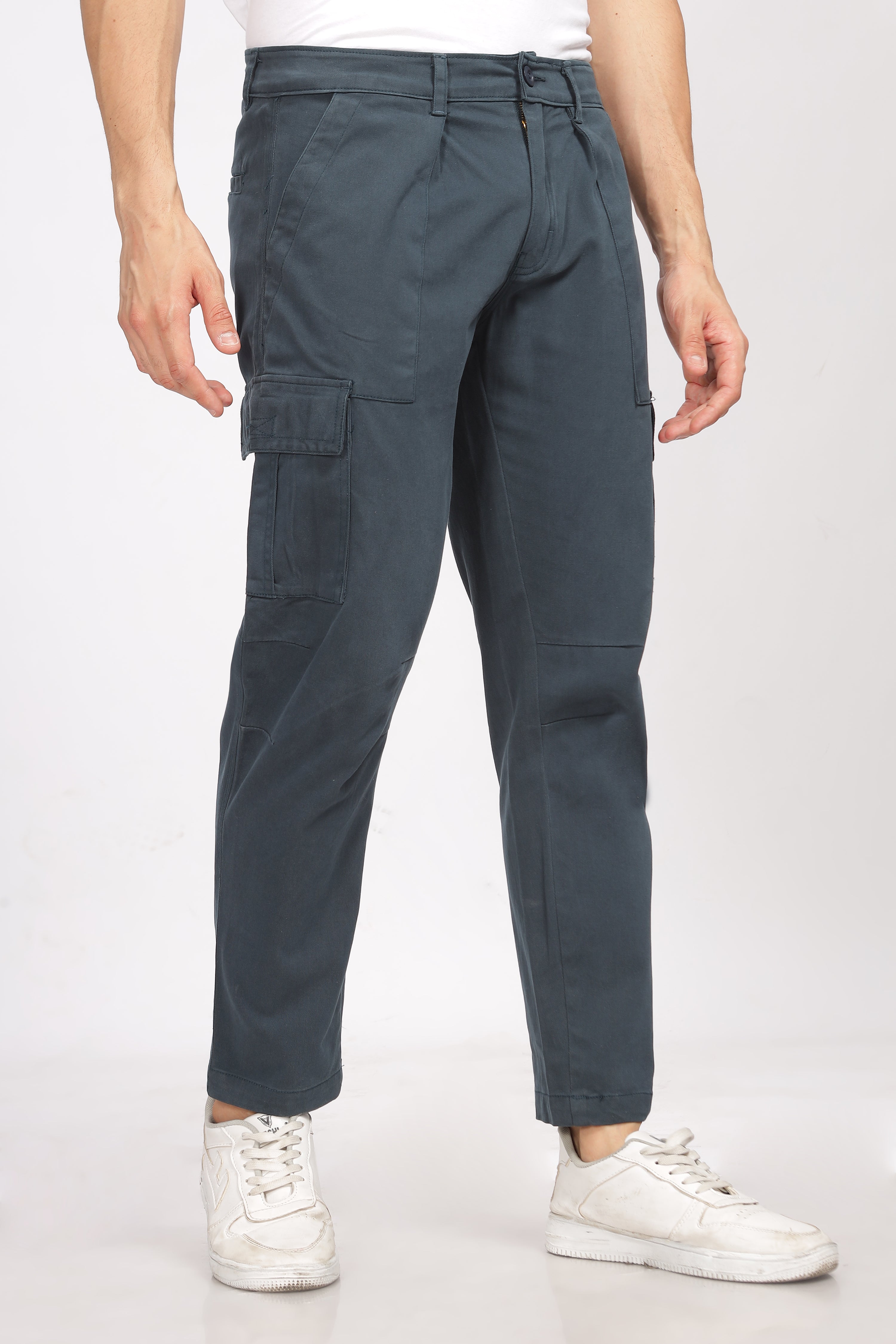 Bottle Green Relaxed Fit Cargo Pants