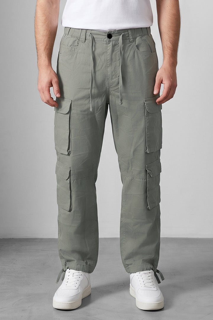 Light Green Multi Mens 8 Pocket Cargo Pants