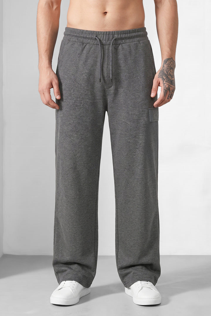 Grey Men's Minimalist Street Style Track Pants