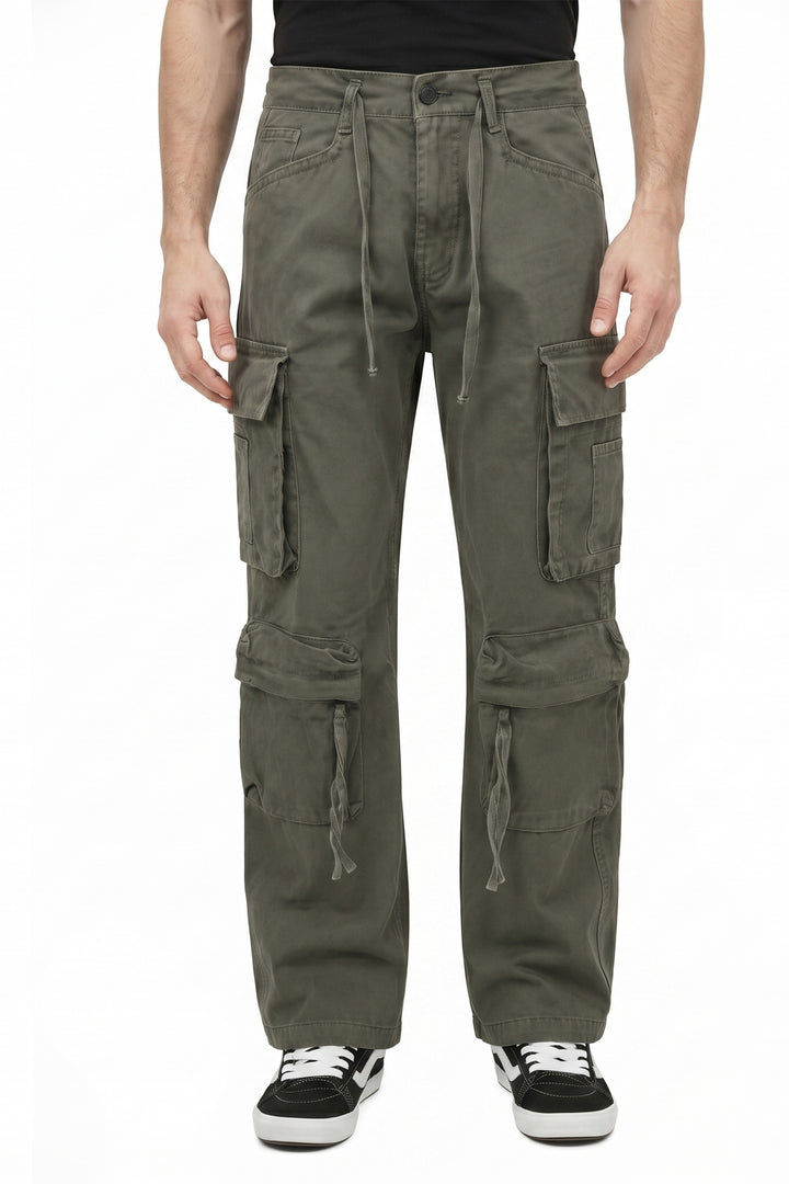 Olive Green Utility 10 Pocket Cargo Pants