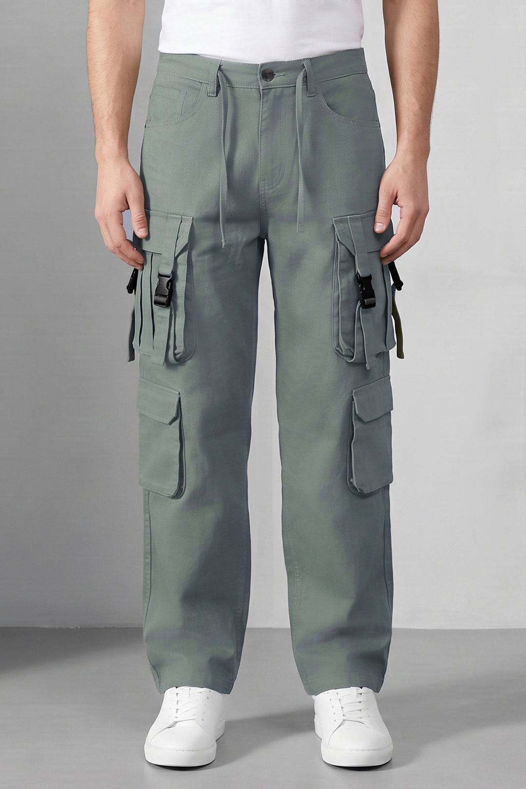 Pista Green Multi Mens 8 Pocket Cargo Pants