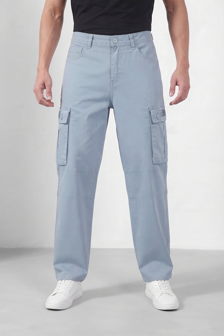 Light Grey Mens 6 Pocket Cargo Pants