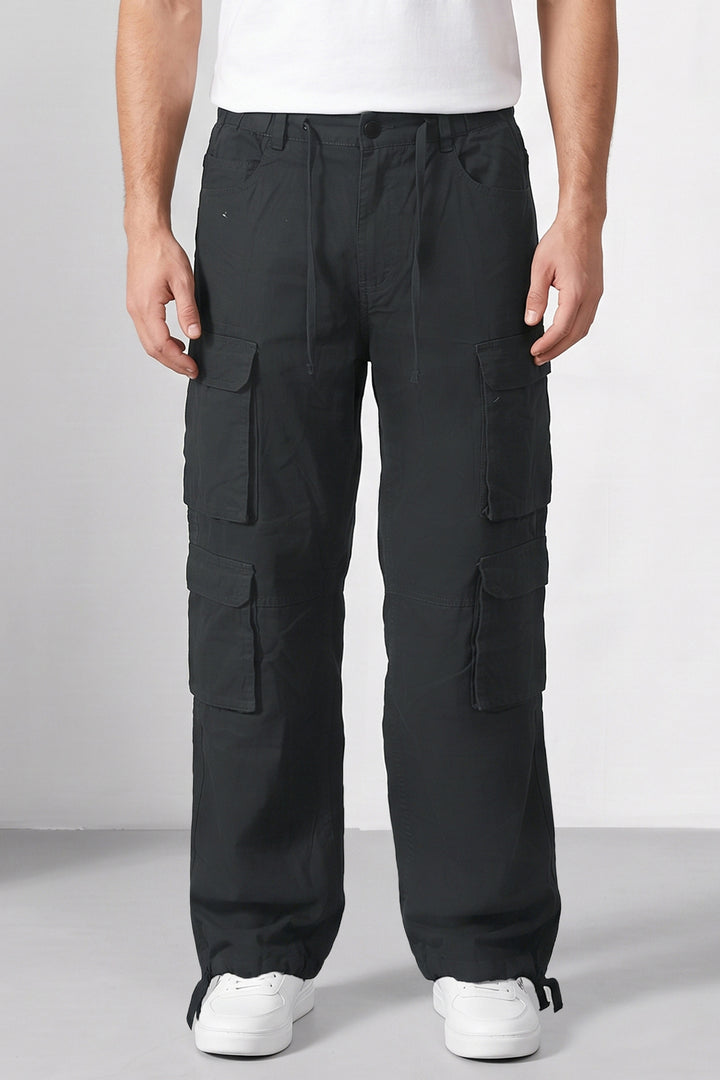 Black Multi Mens 8 Pocket Cargo Pants